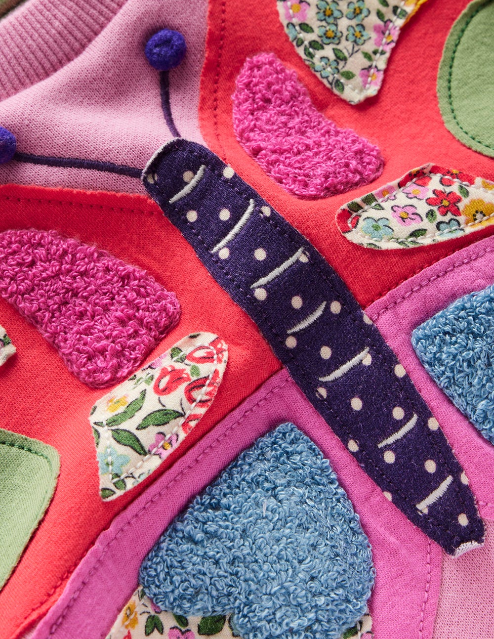 Sweatshirt mit Applikation-Formica-Rosa Schmetterling