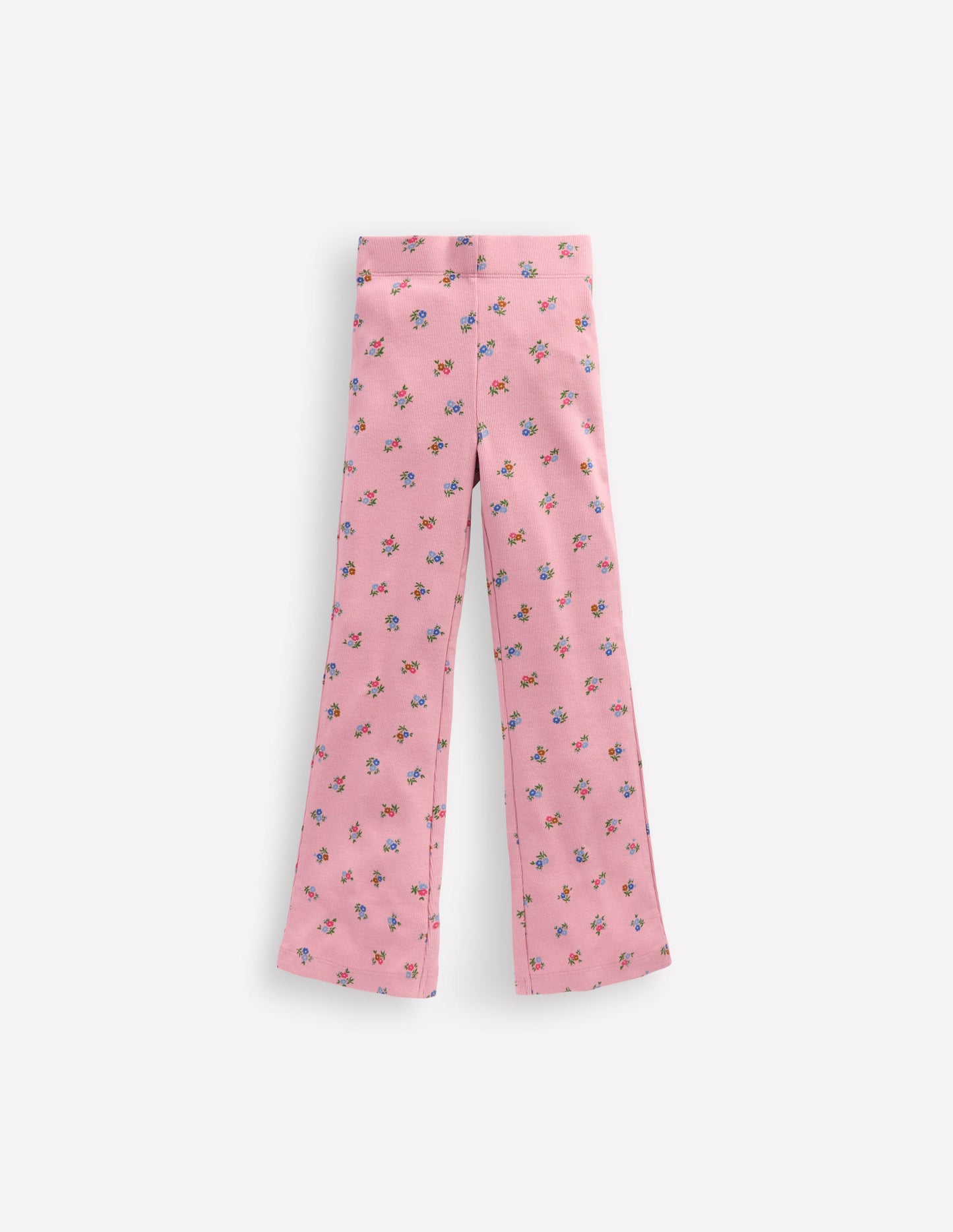 Ribbed Flare Leggings-Vintage Pink Spaced Ditsy