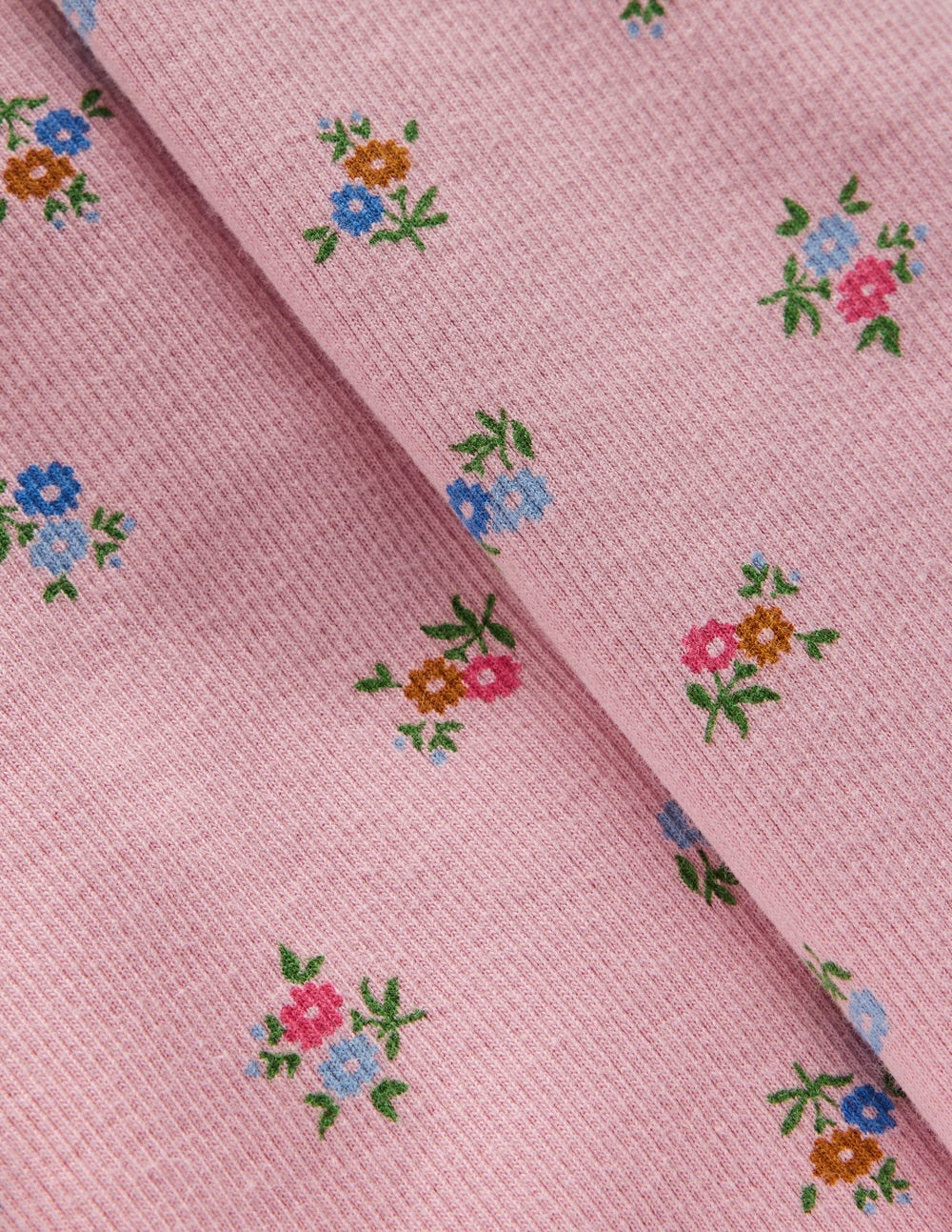 Ribbed Flare Leggings-Vintage Pink Spaced Ditsy