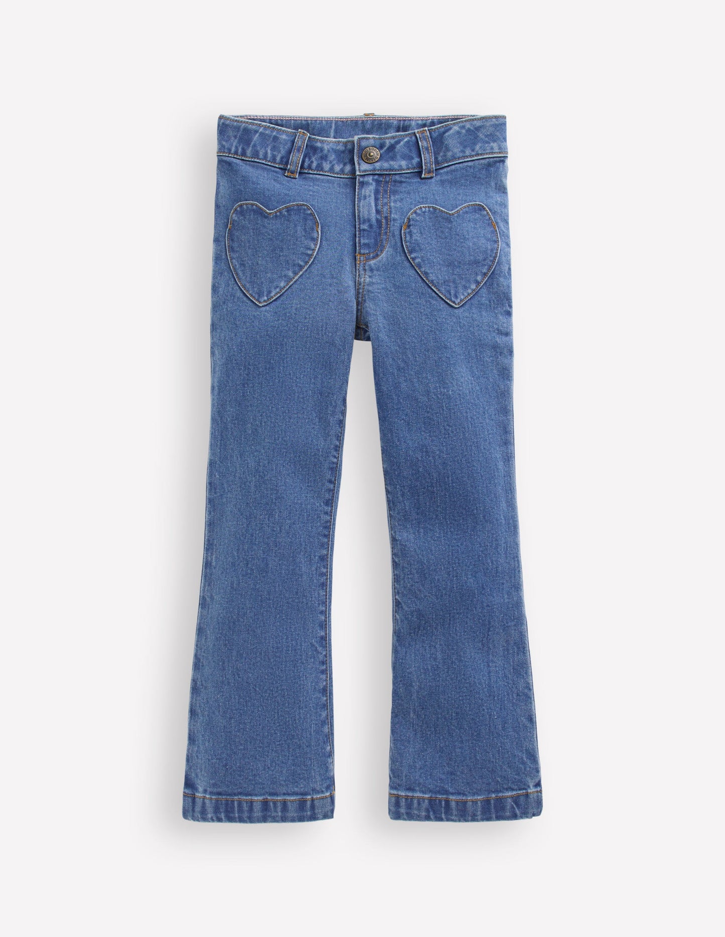 Jeans mit leichtem Schlag-Denim mit Herzen
