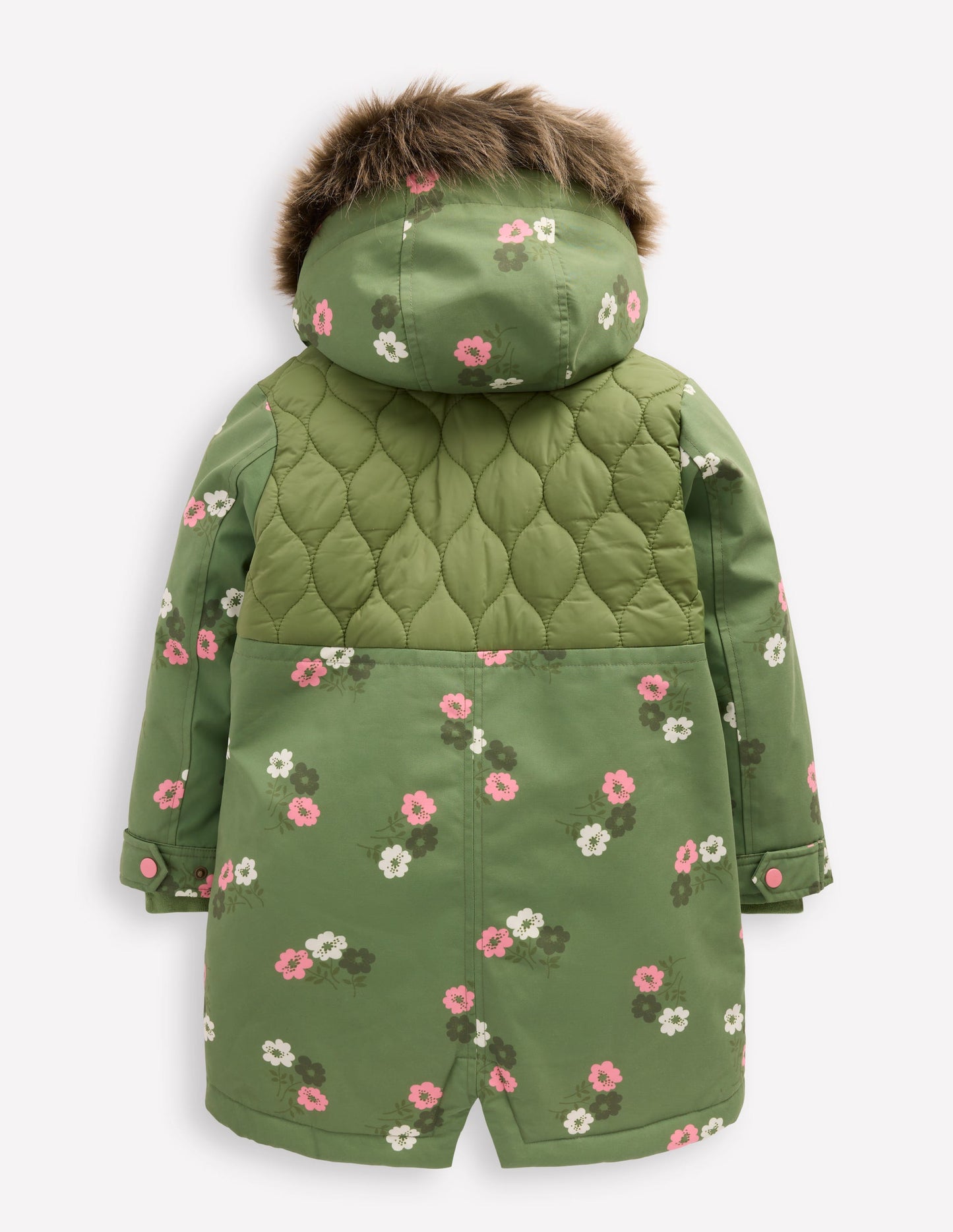 Joni Gesteppter Parka-Grün Geblümt