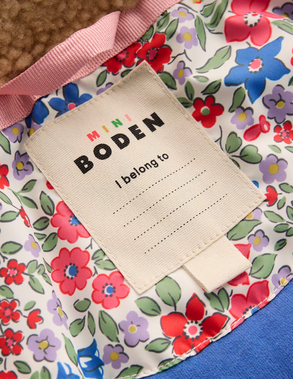Manteau long cosy-Lit de fleurs rose