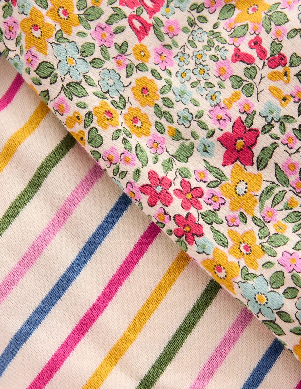 Kuschelige Schlafanzüge im Doppelpack-Ceylon Blumenbeet Bunt