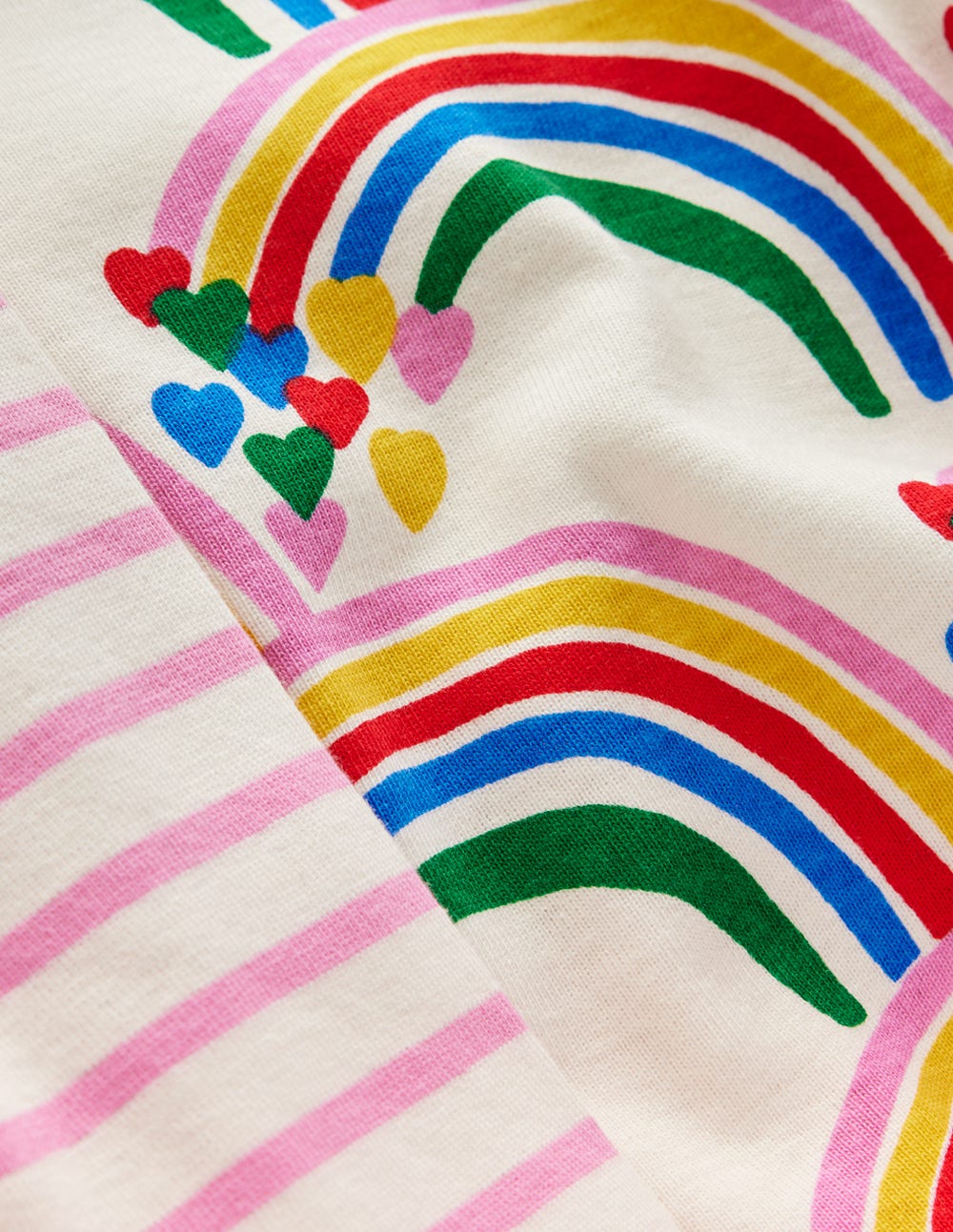 Kuschelige Schlafanzüge im Doppelpack-Haferbeige Meliert Regenbogenherzen