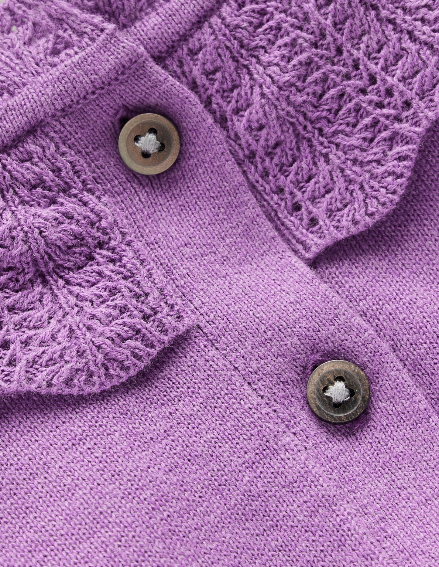 Hübsche Strickjacke mit Rüschen-Asternlila Meliert