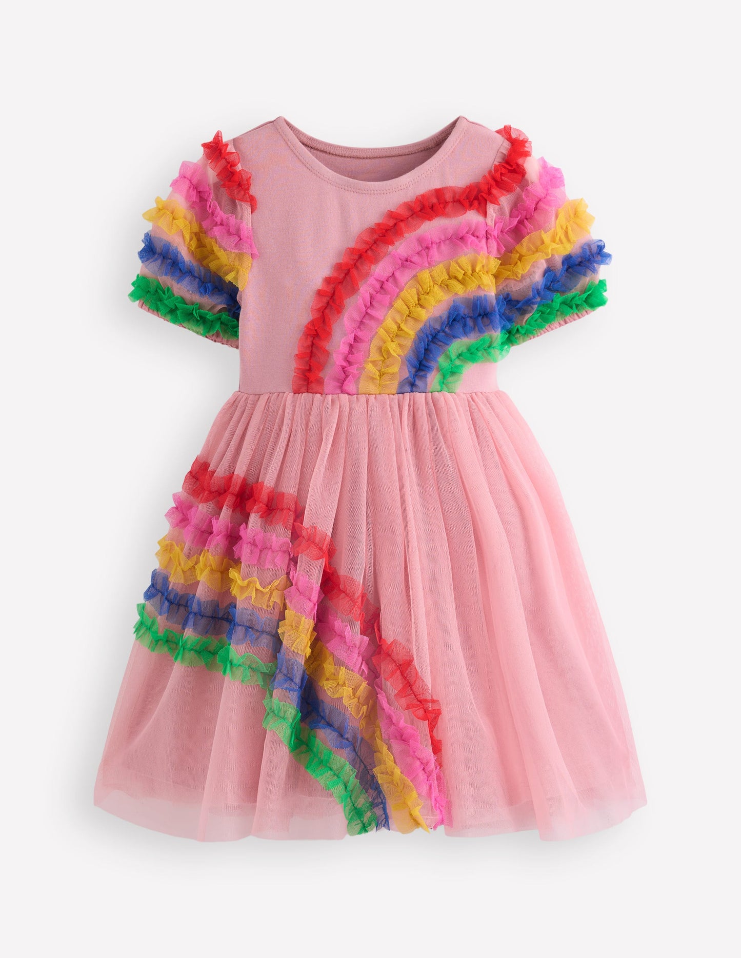 Neues Jersey-Tüllkleid mit Logo-Zephyr Regenbogen