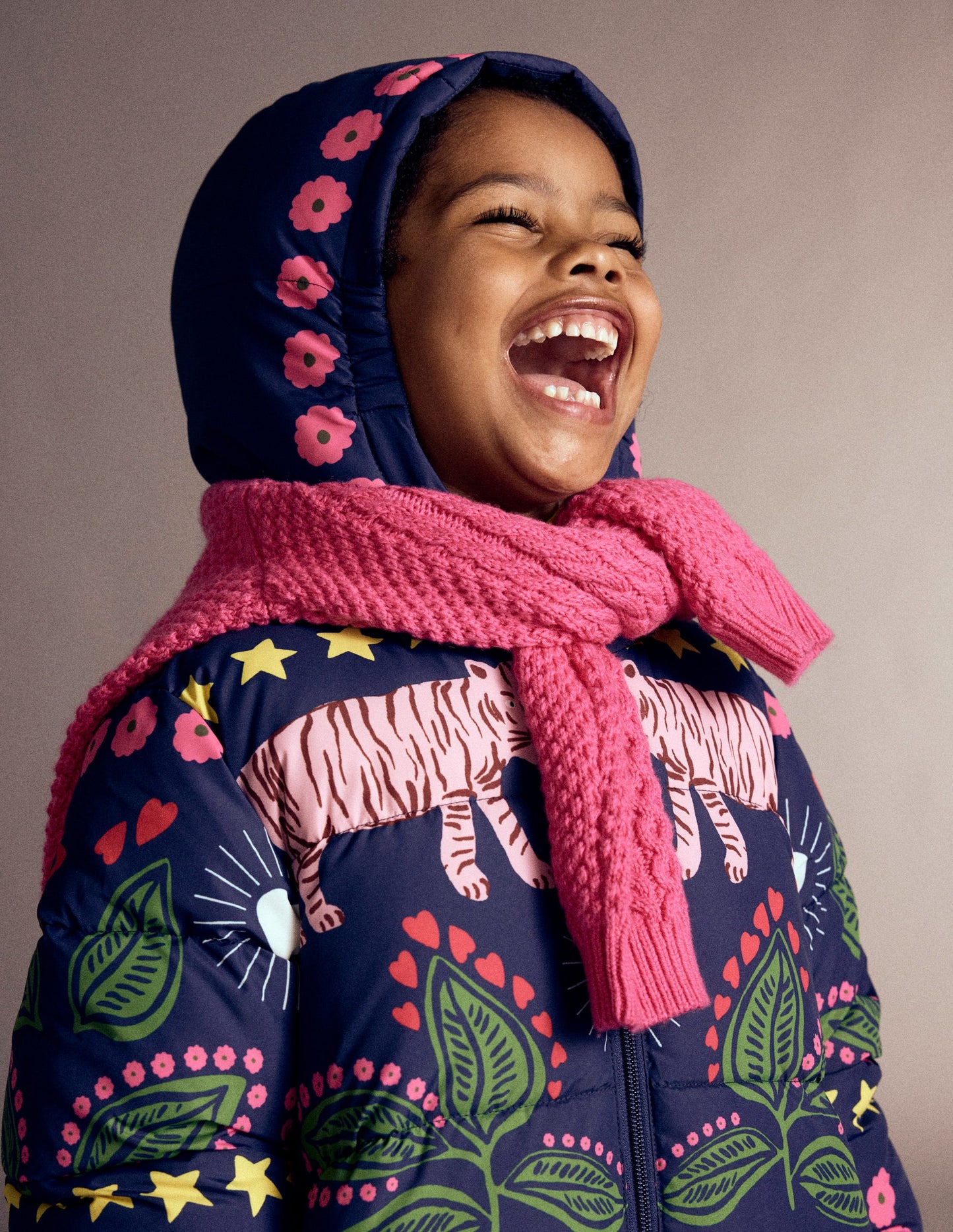 Origineller wattierter Mantel-Schuluniform-Marineblau Tiger Streifen