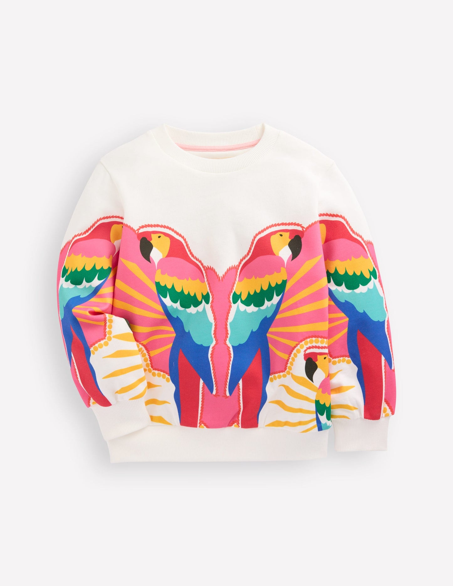 Lockeres Sweatshirt mit Druck-Bunt Papagei