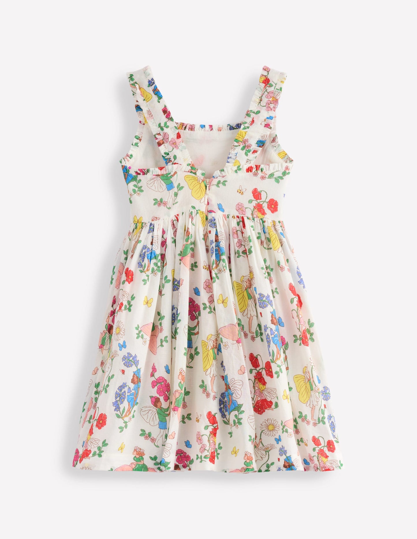 Luna Gewebtes Kleid mit Rüschenträgern-Bunt Blumenfee