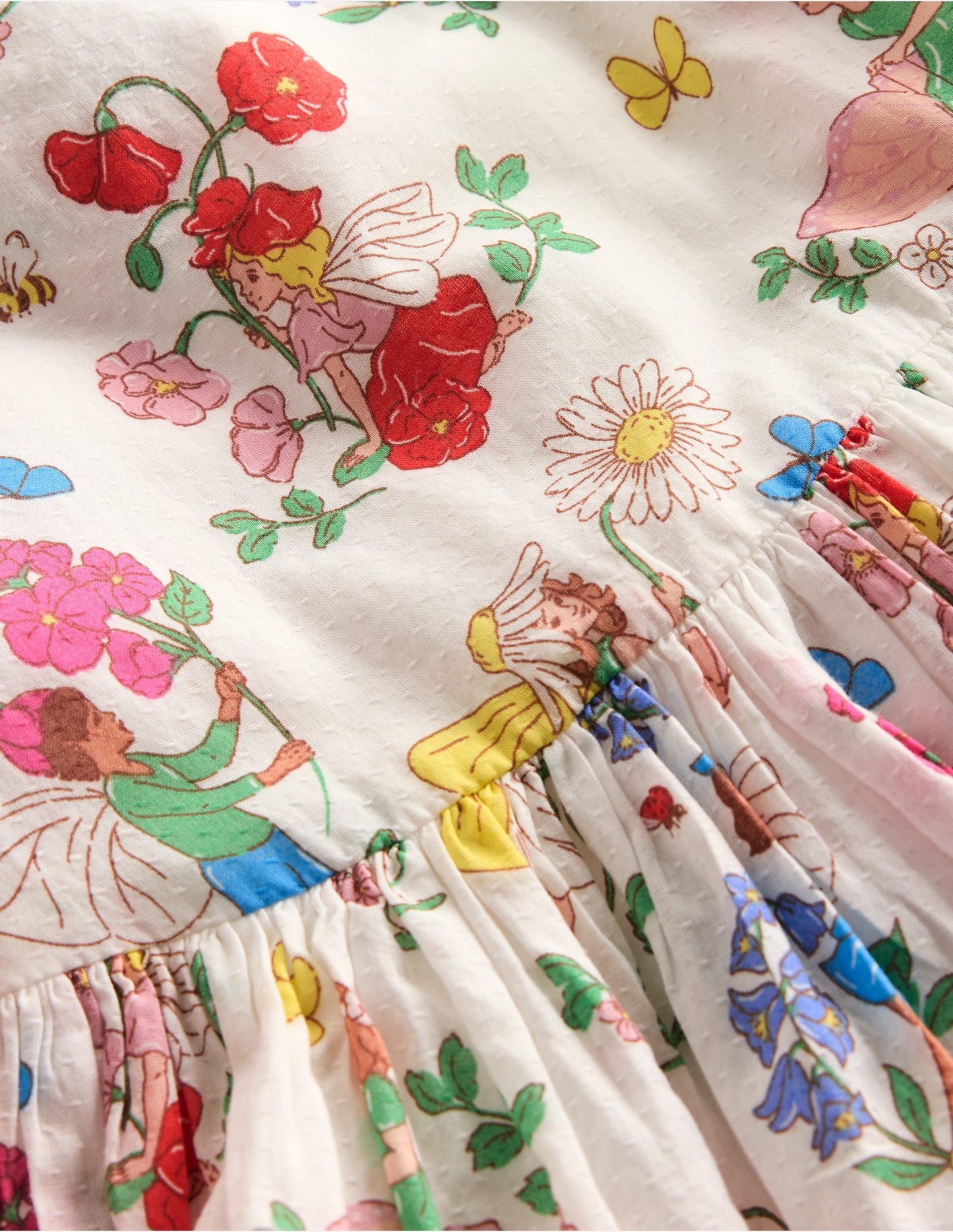 Luna Gewebtes Kleid mit Rüschenträgern-Bunt Blumenfee