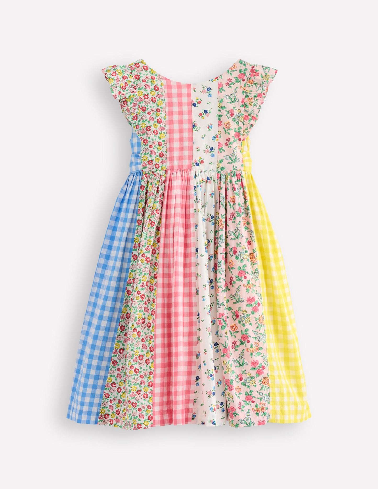 Midikleid mit Schleife am Rücken-Patchwork-Blumen