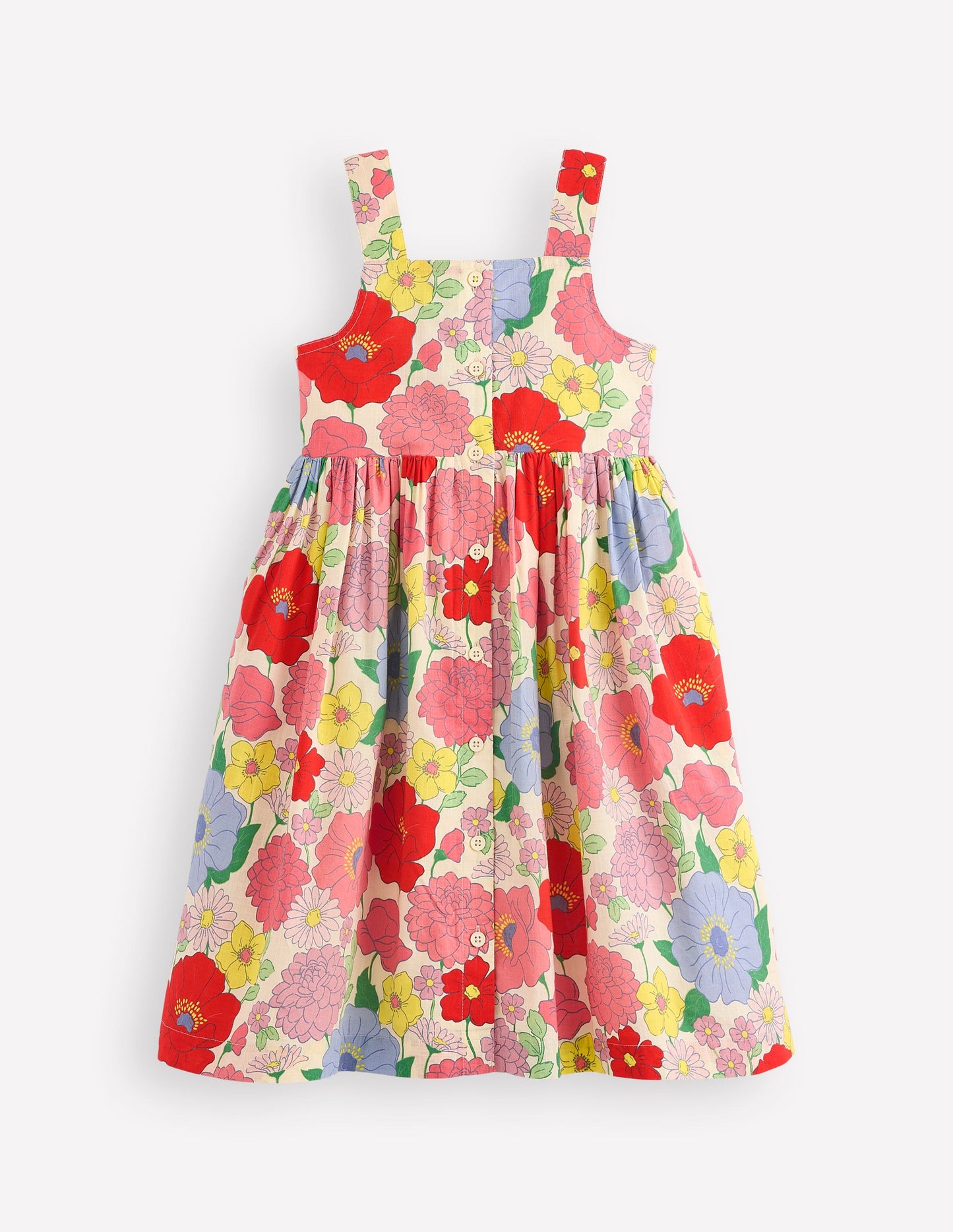 Remy Kleid mit durchgehender Knopfleiste-Bunt Sommergarten