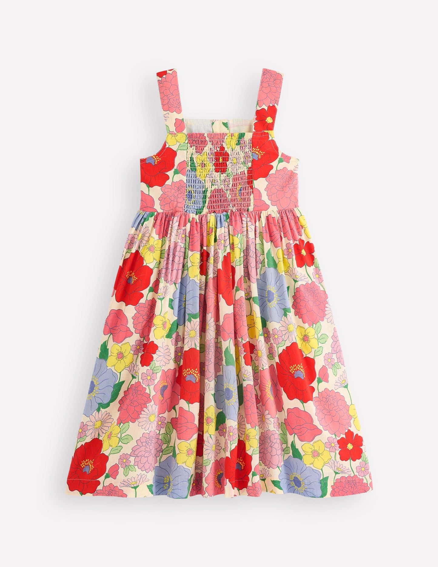Remy Kleid mit durchgehender Knopfleiste-Bunt Sommergarten