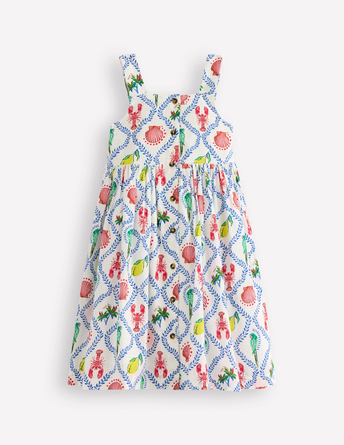 Remy Kleid mit durchgehender Knopfleiste-Bunt Ferien Kachel