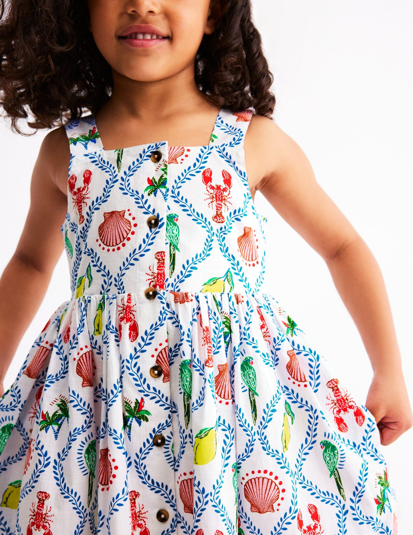 Remy Kleid mit durchgehender Knopfleiste-Bunt Ferien Kachel