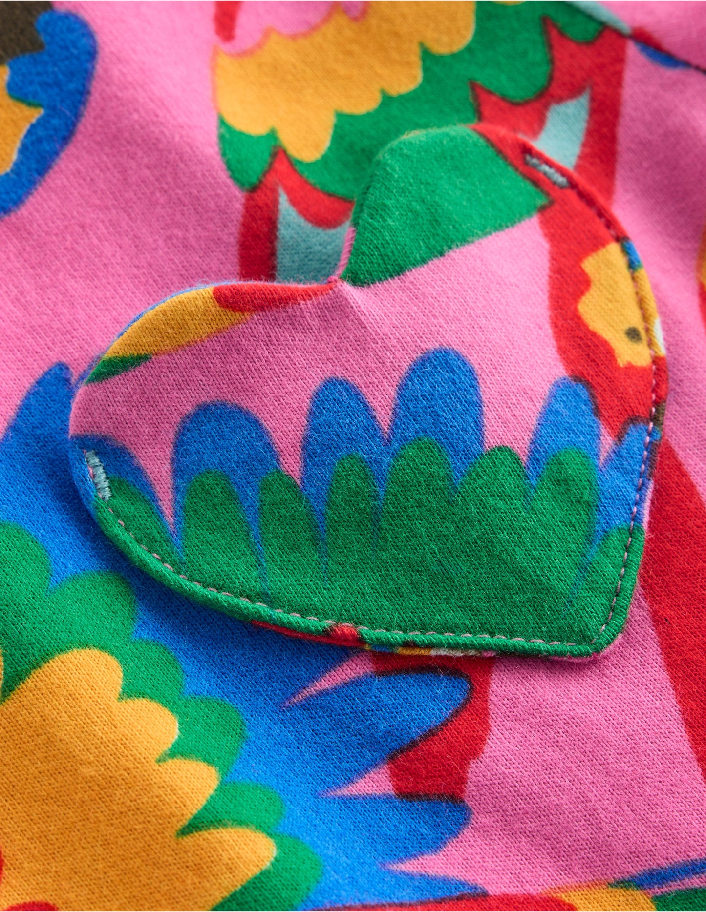 Lustiges Jerseykleid mit Herztasche-Bunt Regenbogen Papagei