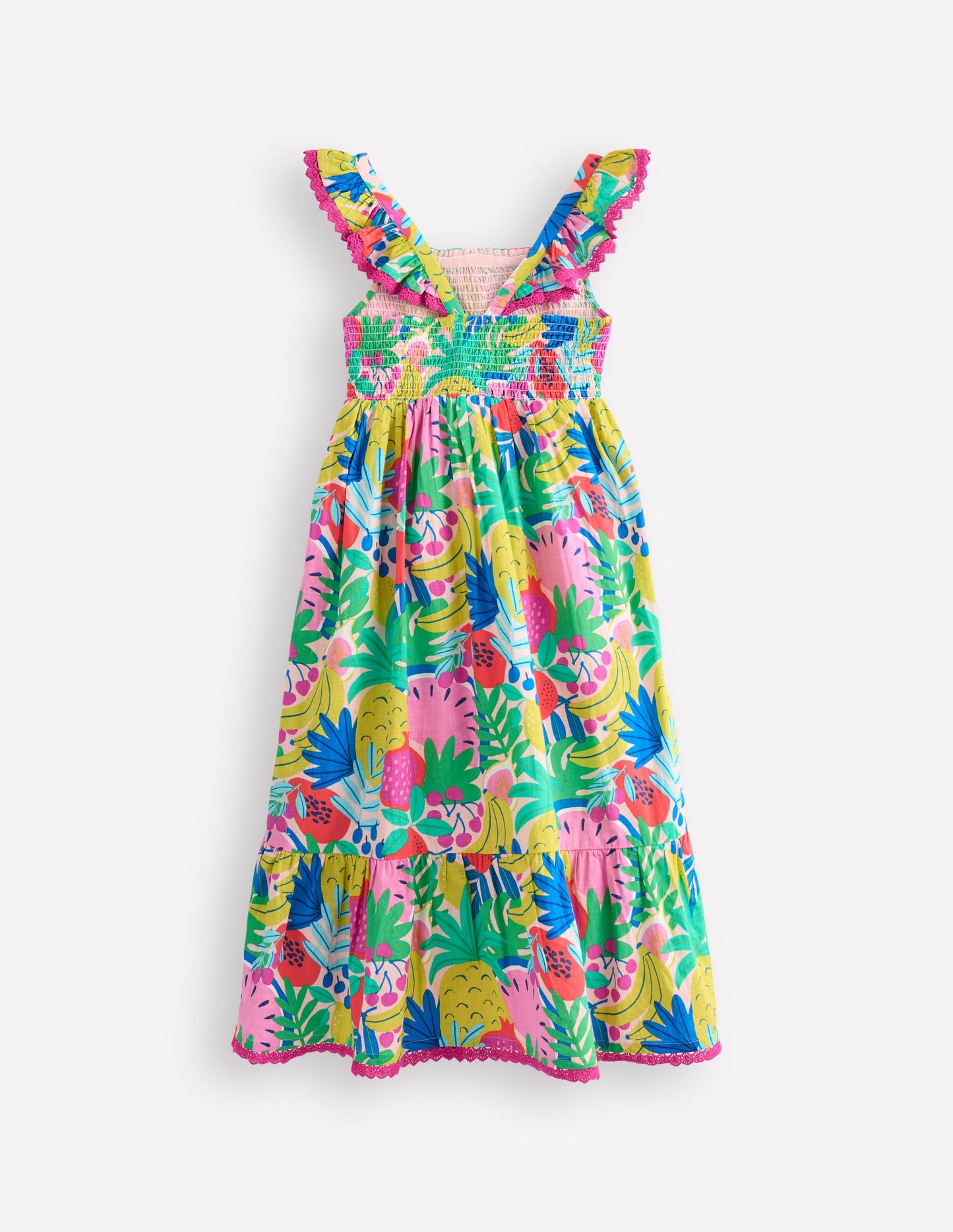 Luella Frill Maxi Sundress-Multi Tropical Fruit