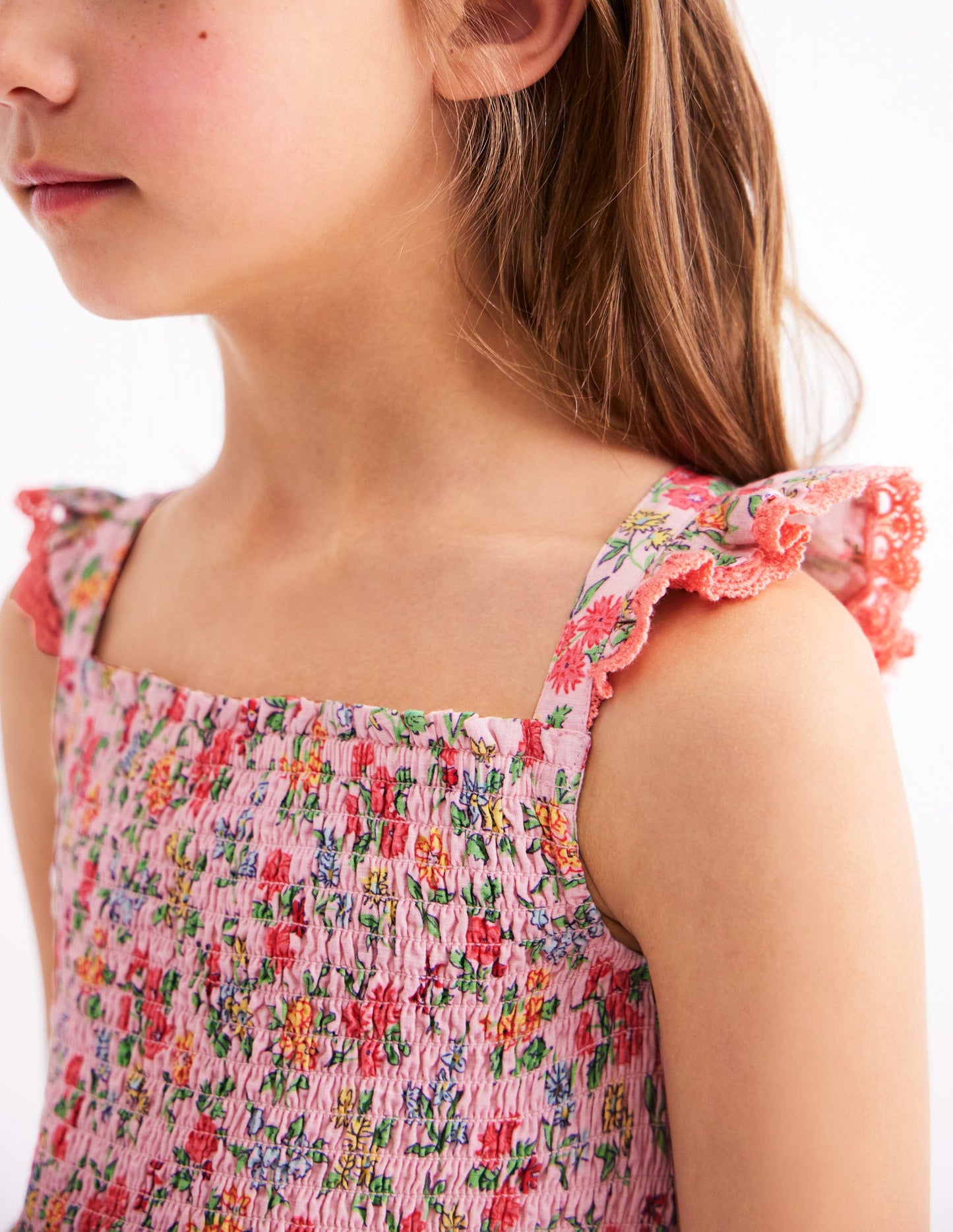 Luella Frill Maxi Sundress-Chalk Pink Garden Ditsy