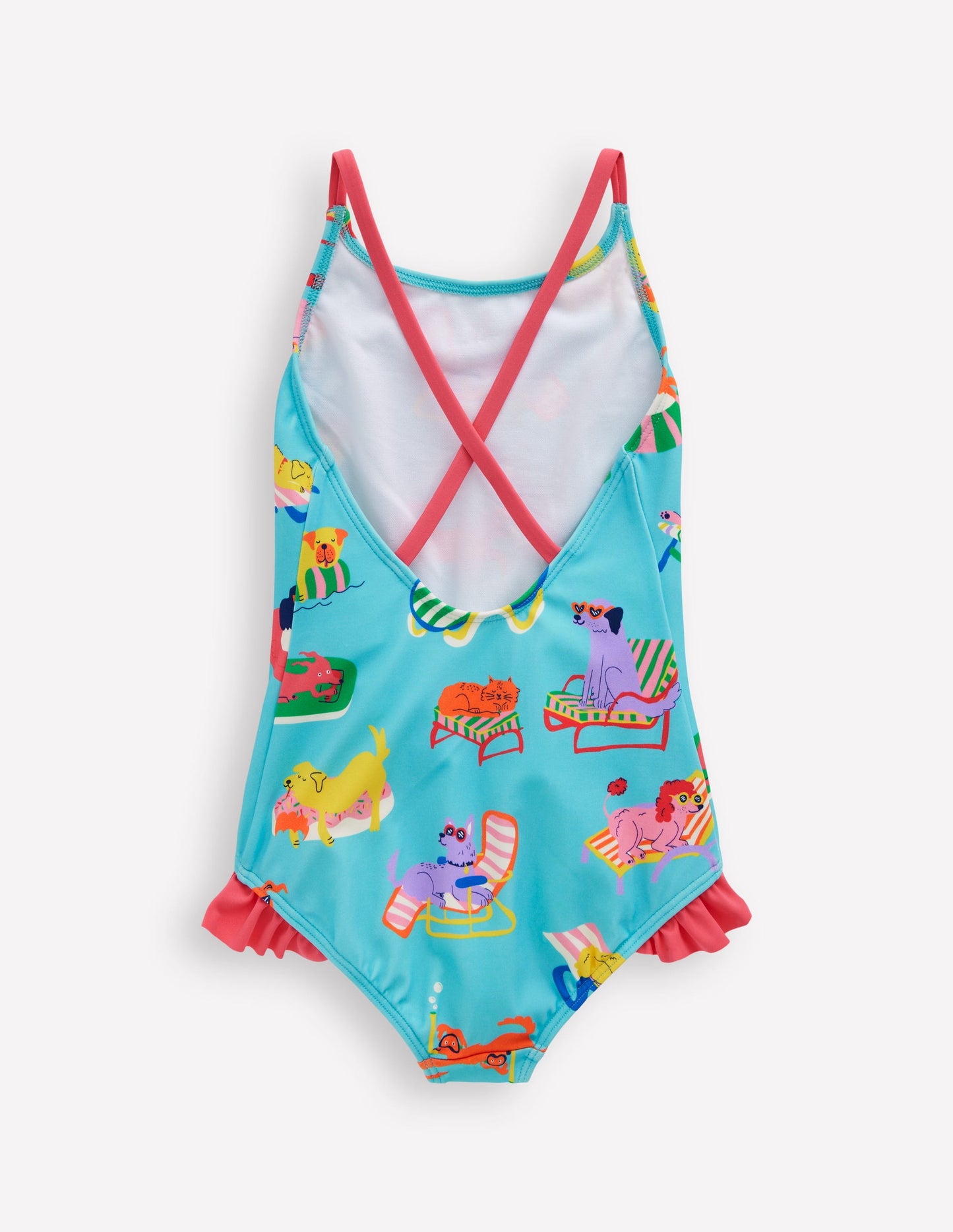 Pretty Cross-Back Swimsuit-Caribbean Blue Poolside Pets