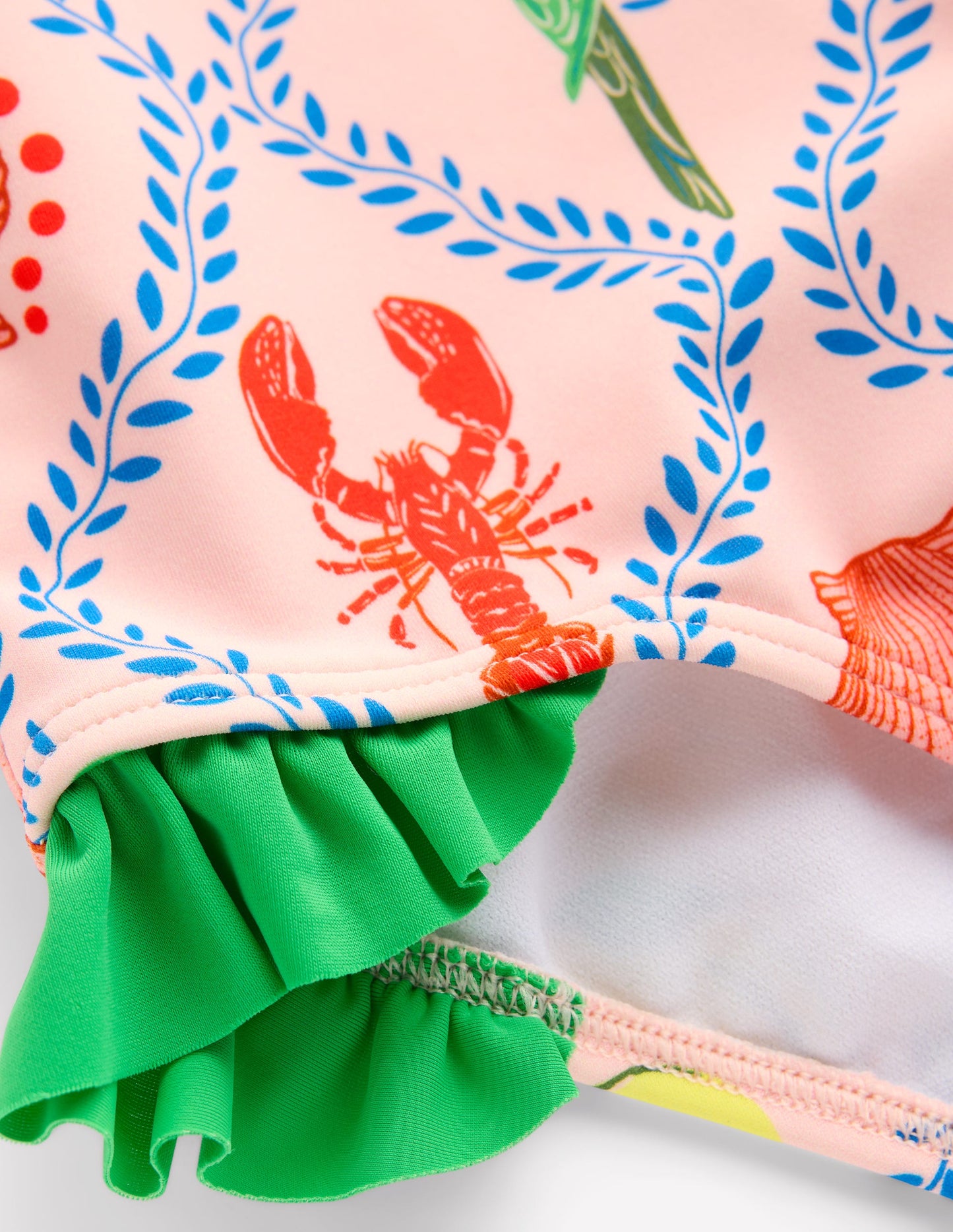 Hübscher Badeanzug mit gekreuzten Rückenträgern-Kreiderosa Tropischer Druck