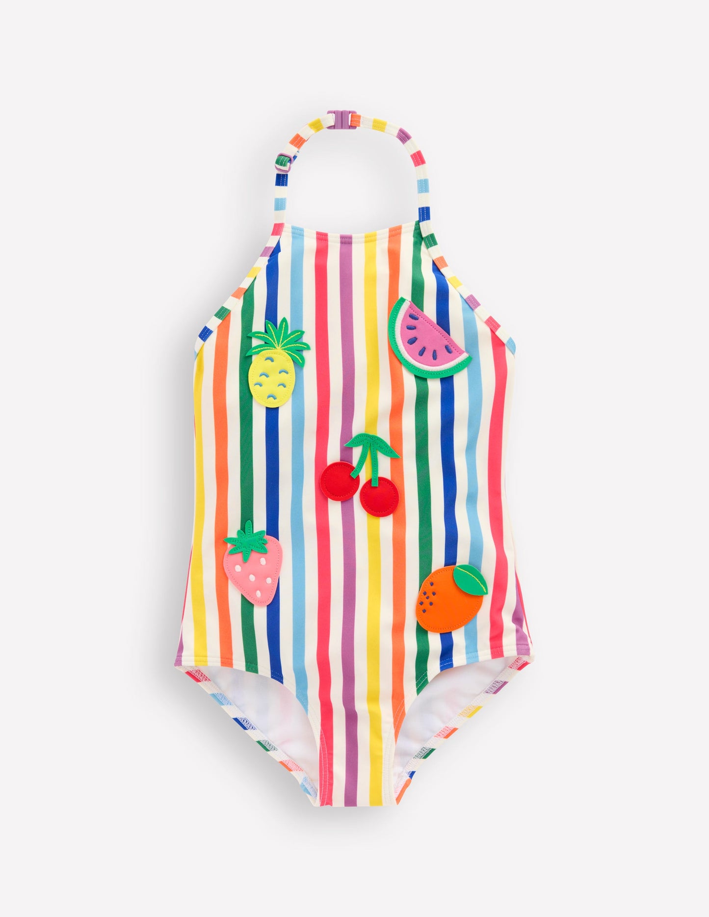 Ellery Badeanzug mit lustigem Logo-Regenbogen Streifen Obst