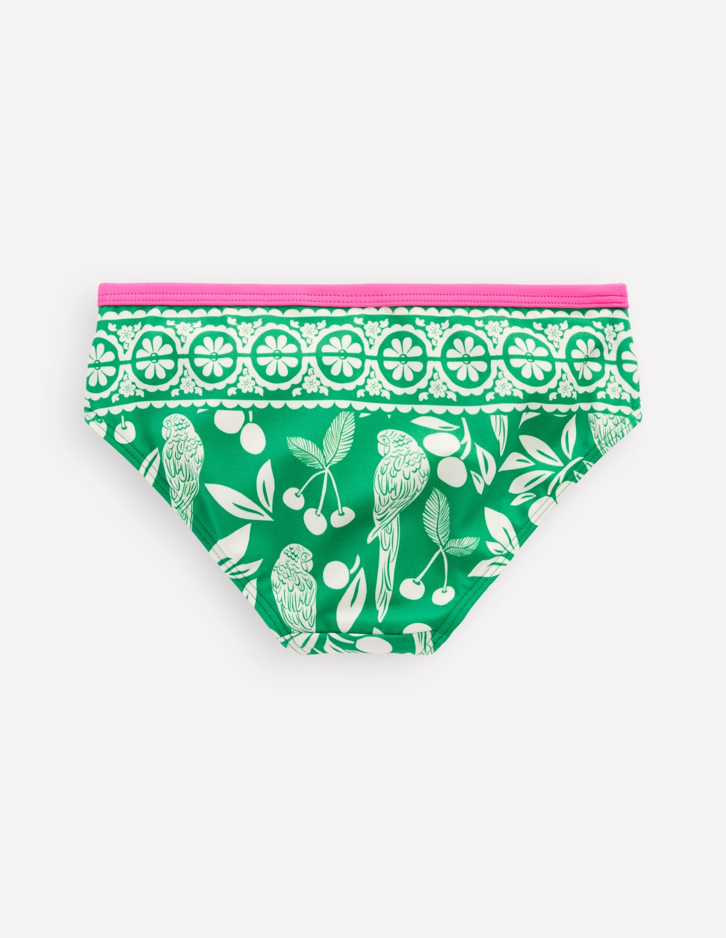 Bas de bikini à motif-Motif Parrot Palm émeraude profond