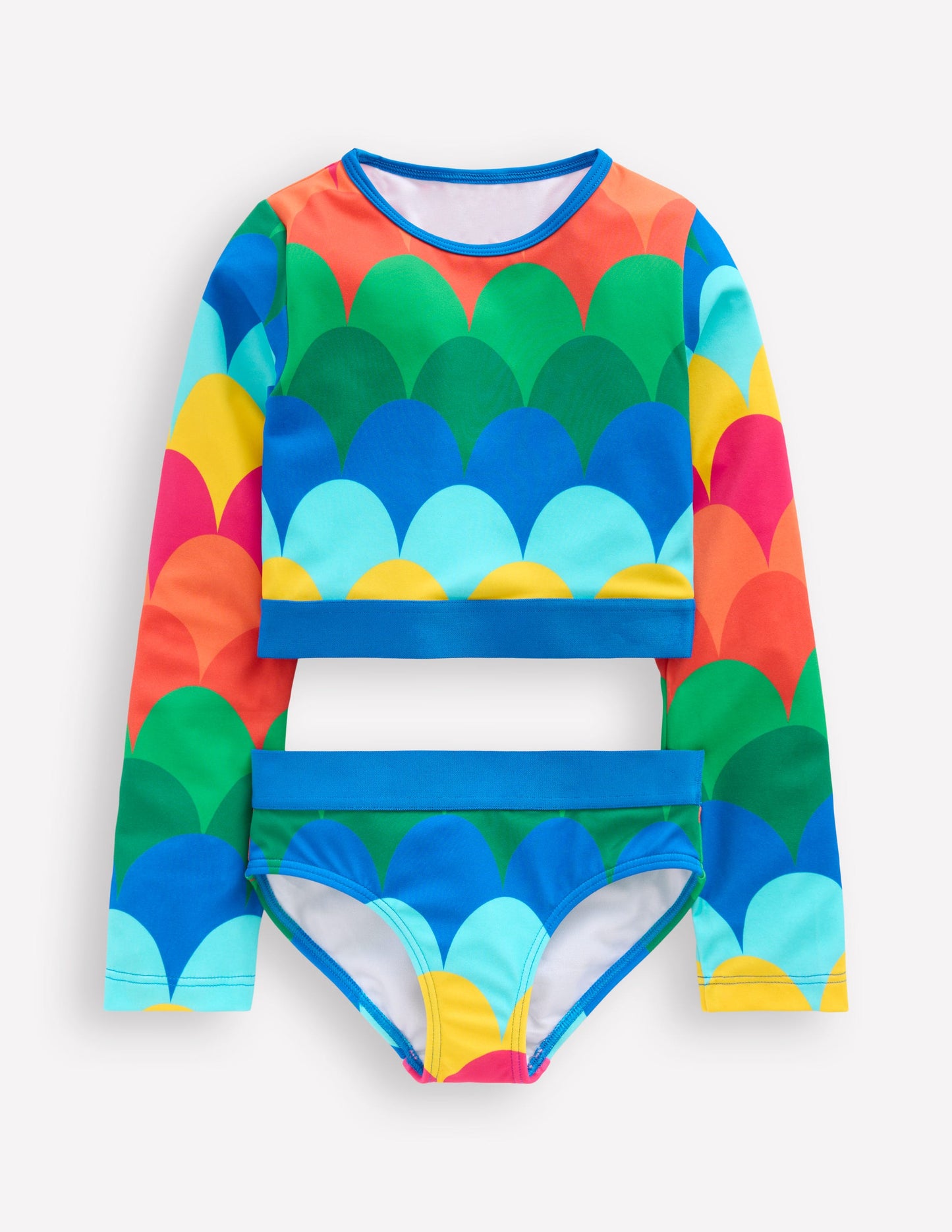 Kurzes Badeshirt-Set-Bunt Muscheln Streifen