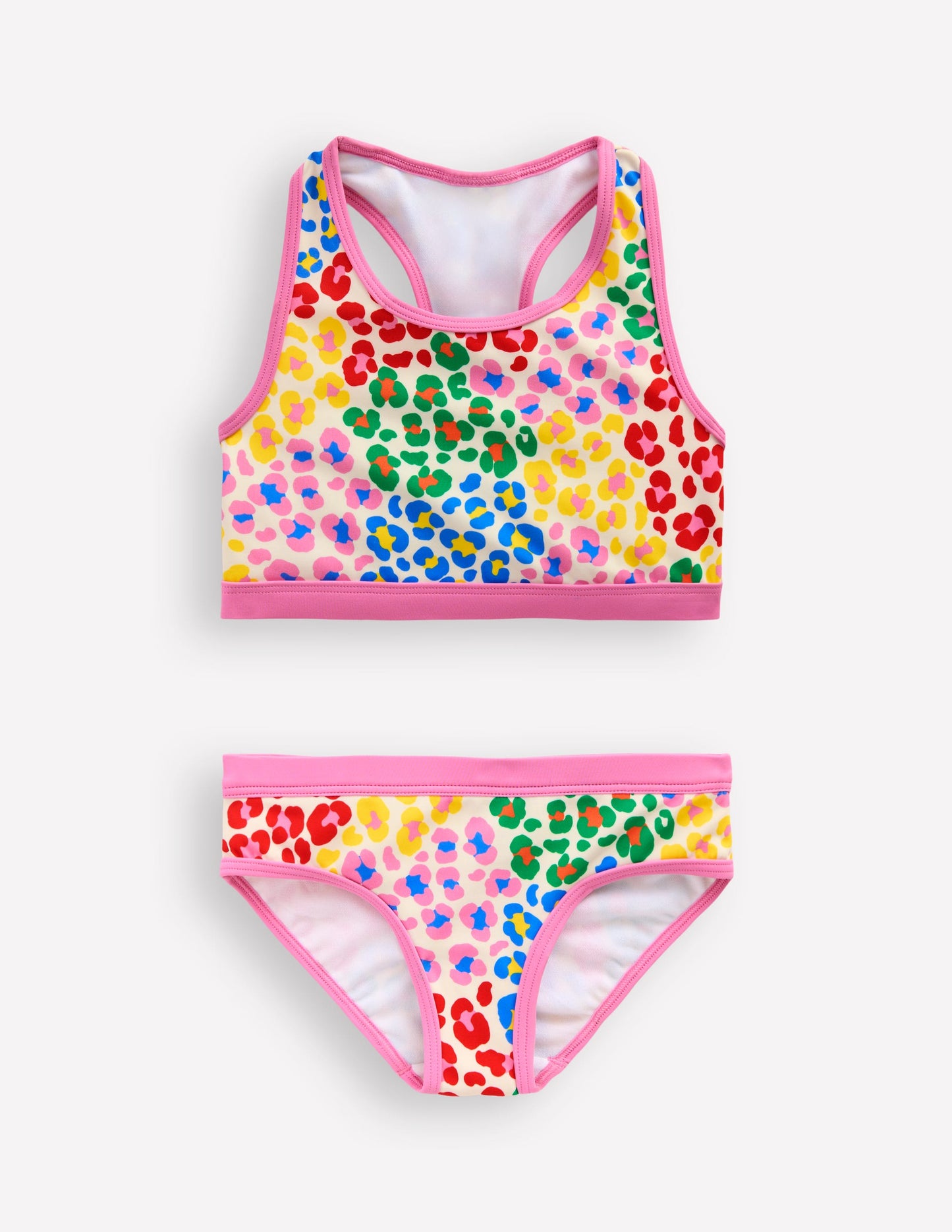 Racerback-Bikini-Bunt, Regenbogenfarbenes Leopardenmuster