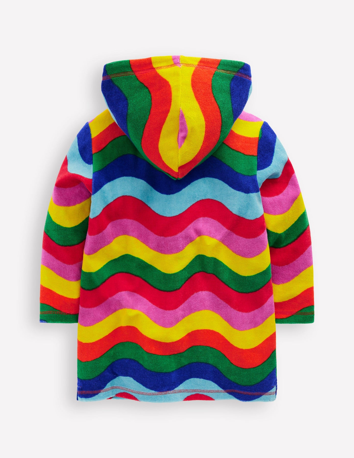 Romie Frottee-Badeponcho mit Reißverschluss-Bunt Wellen Streifen