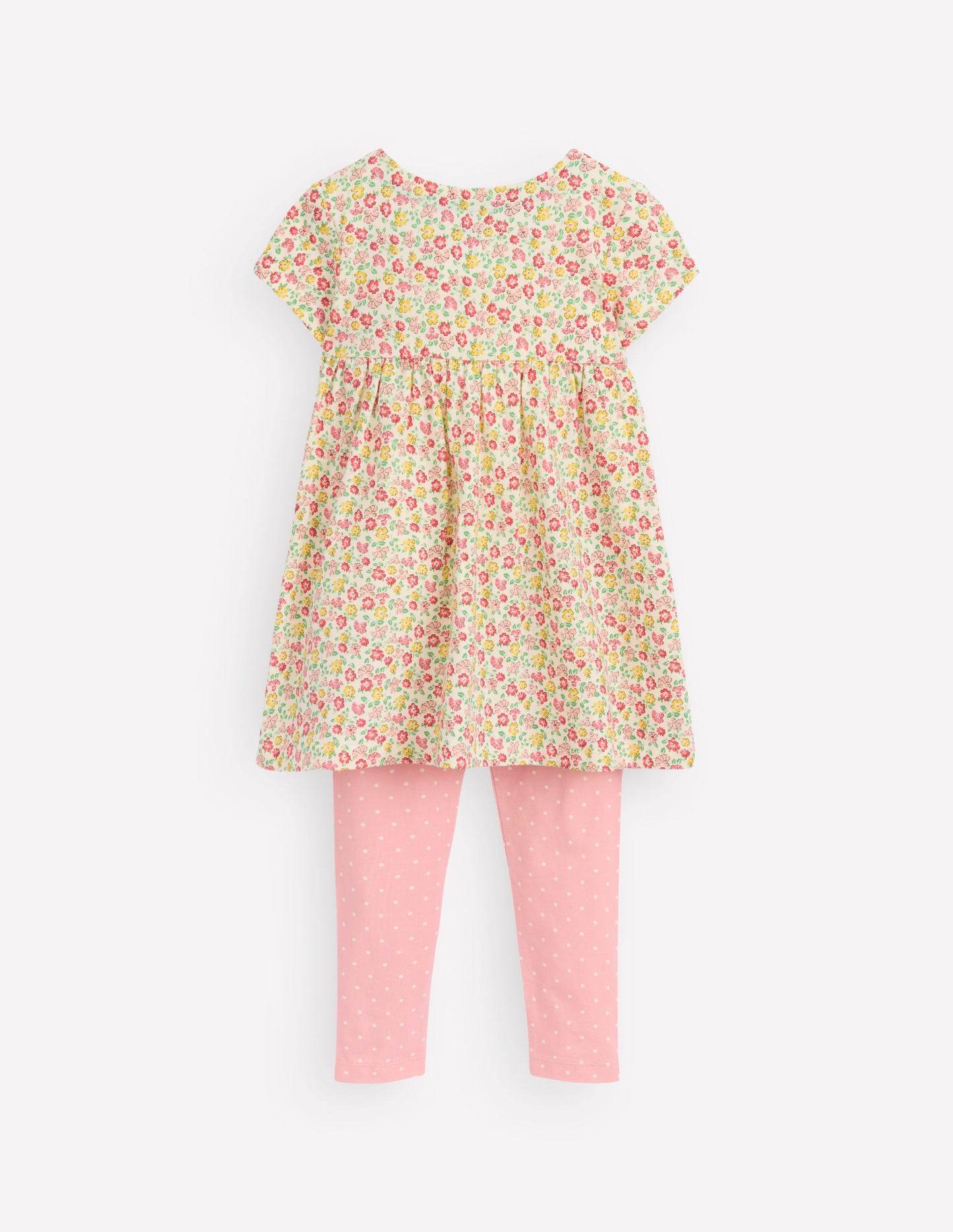 Ensemble avec tunique à manches courtes imprimée-Motif Summer Flowerbed multi