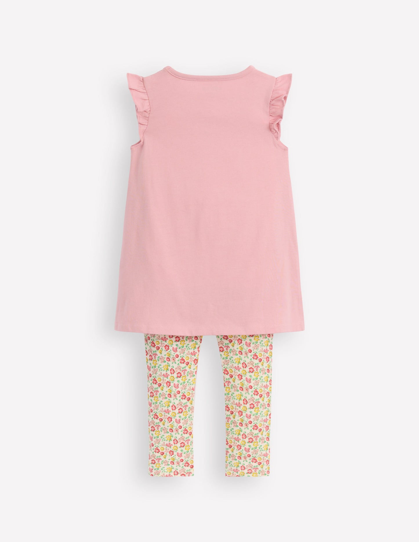 Tunika-Set mit Rüschenärmeln-Vintage-Rosa Feen