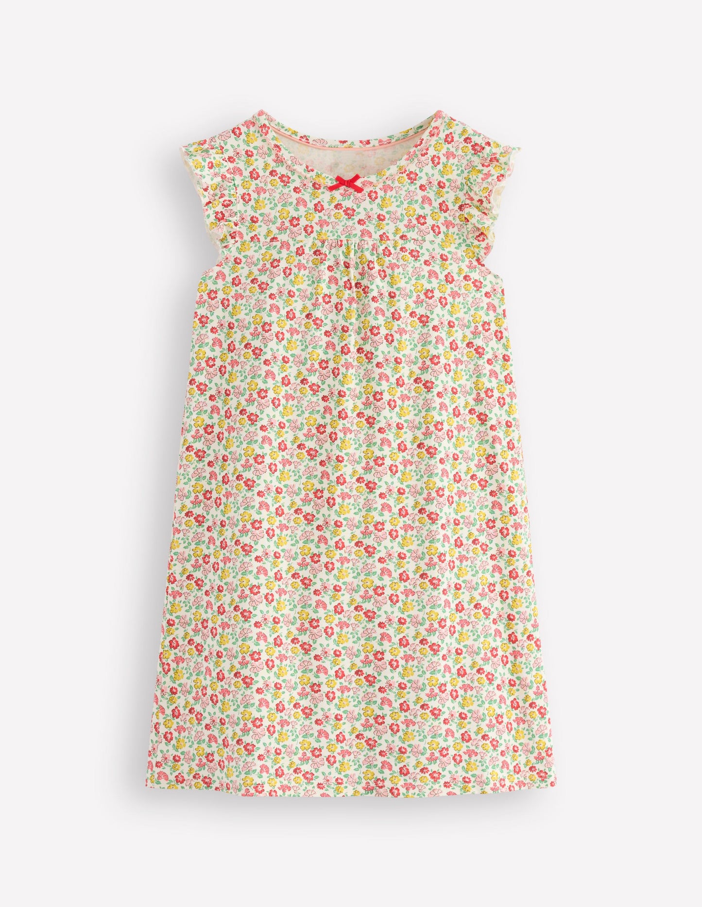 Kurzärmliges Nachthemd-Bunt Sommer Blumenbeet