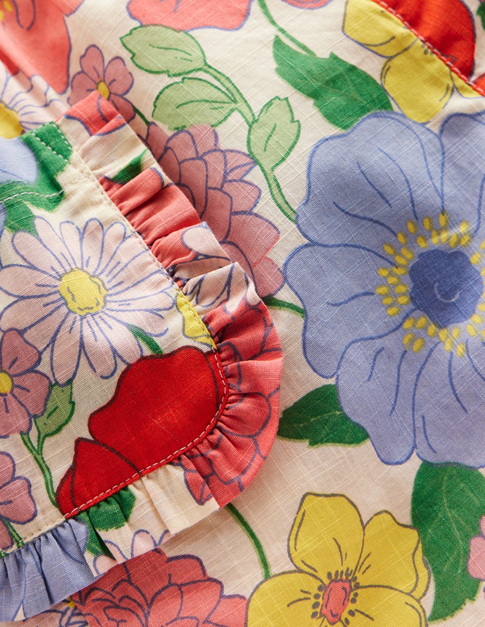Nostalgische Rüschenhose-Bunt Sommergarten
