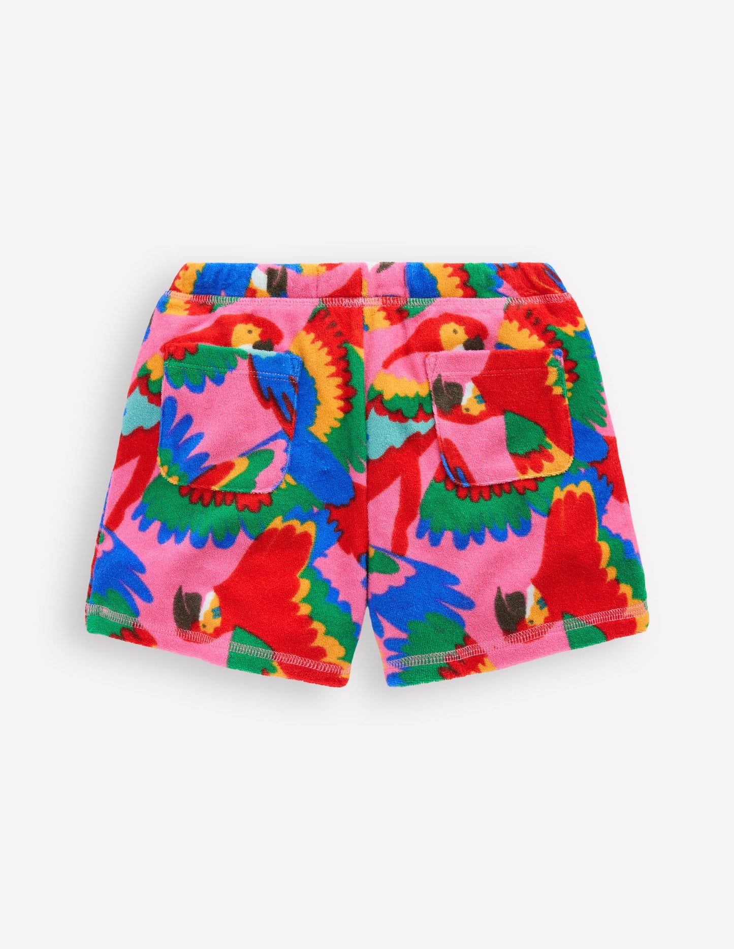 Gemusterte Frottee-Shorts-Bunt Regenbogen Papagei