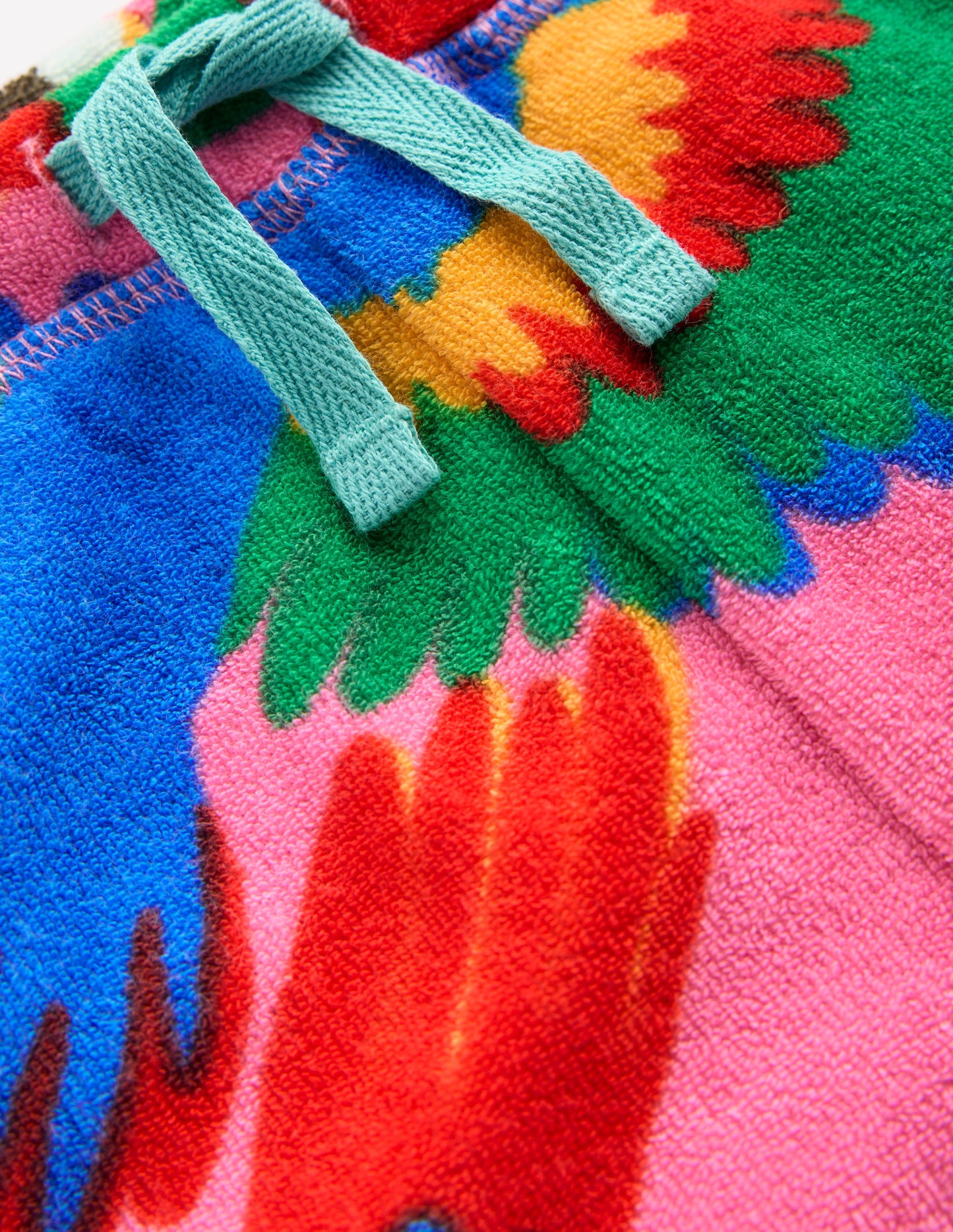 Gemusterte Frottee-Shorts-Bunt Regenbogen Papagei