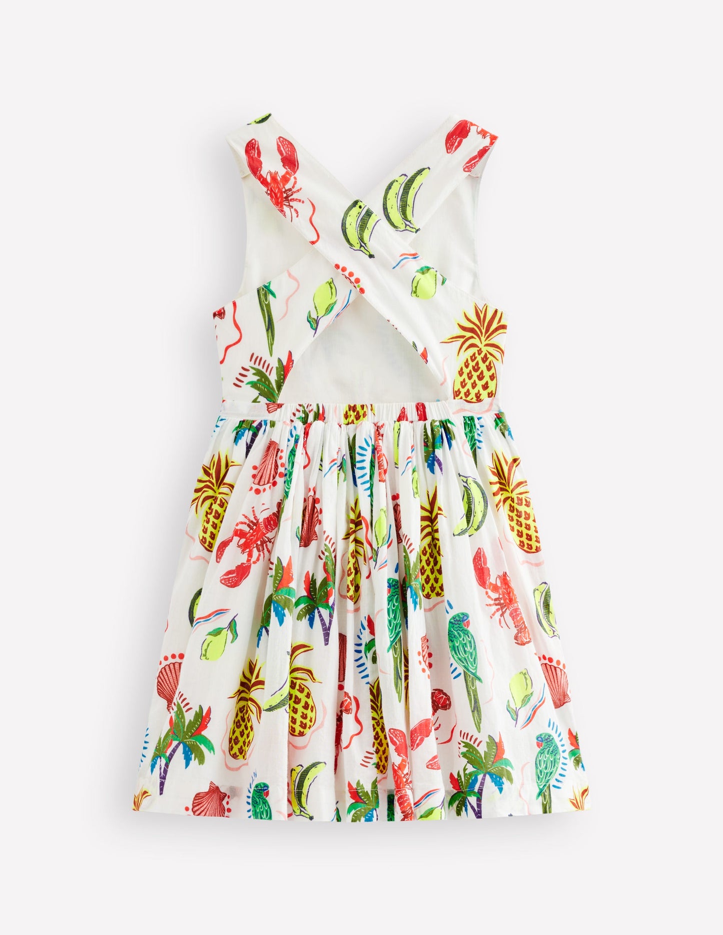 Harper Kleid mit gekreuzten Rückenträgern-Bunt, Tropisch