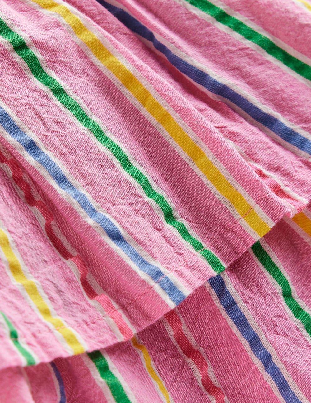 Jupe tissée à volants-Rayé multi rose
