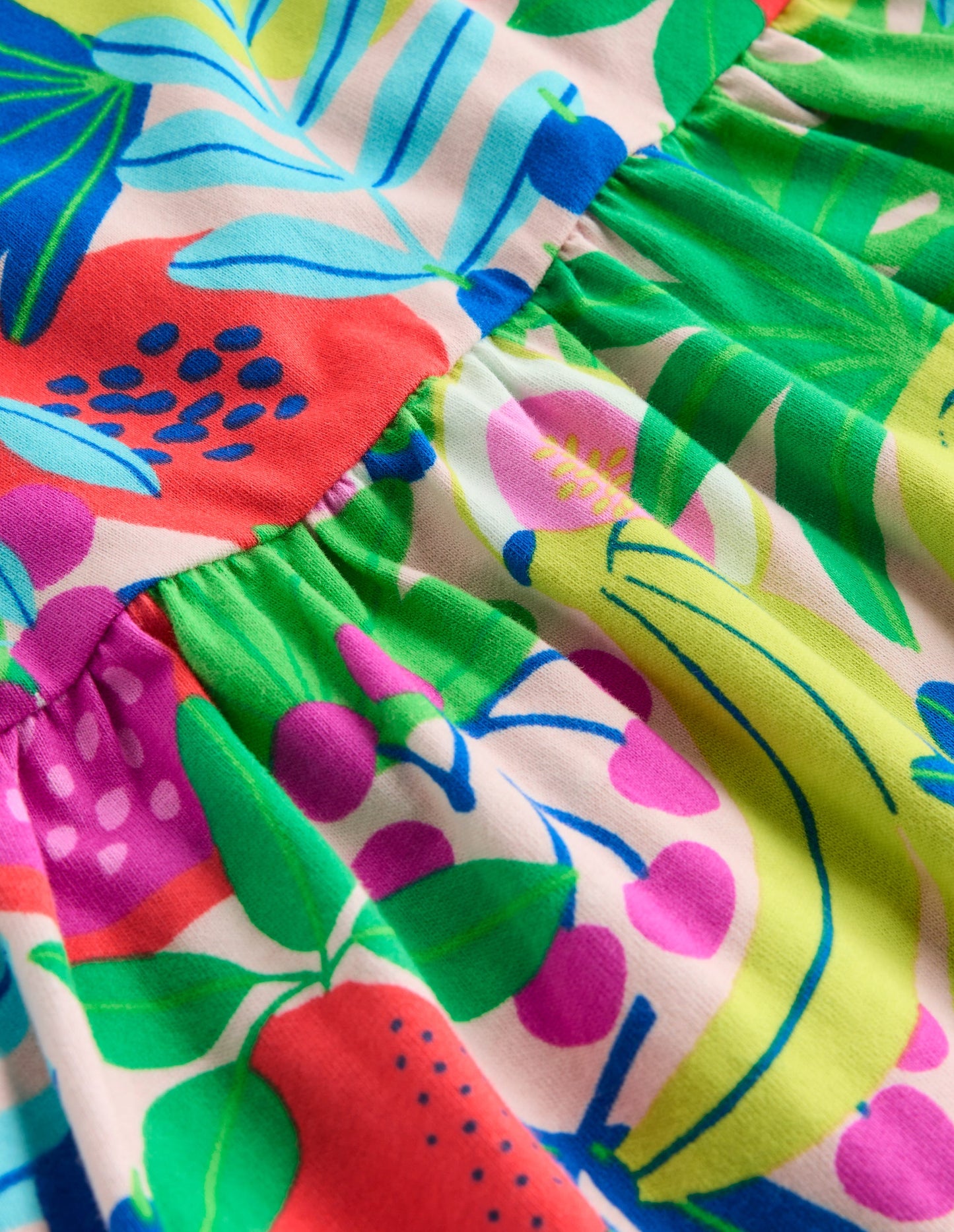 Ariel Jerseykleid zum Herumwirbeln-Bunt, Tropische Früchte