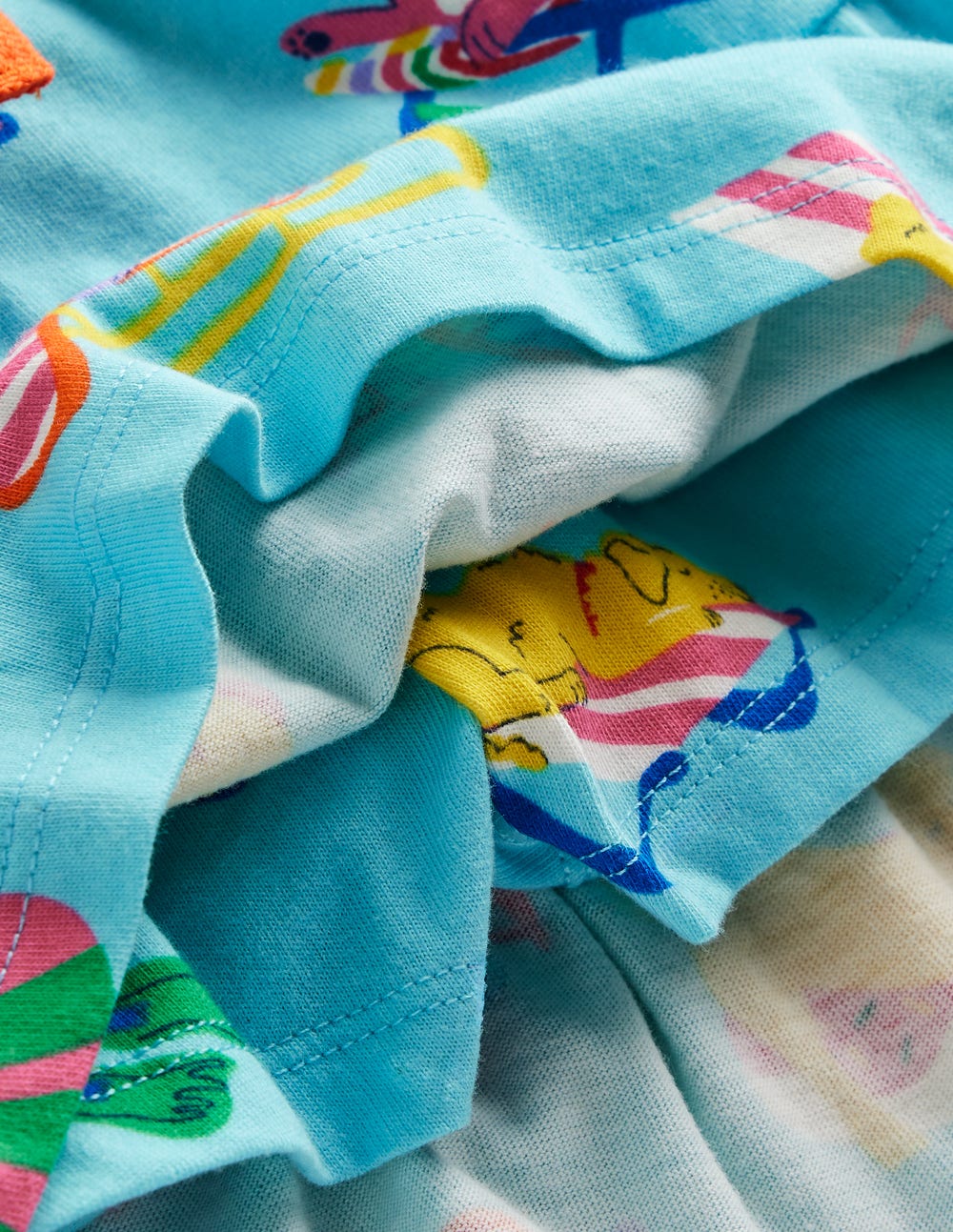 Gestufter Jersey-Skort-Karibikblau Haustiere am Pool-6