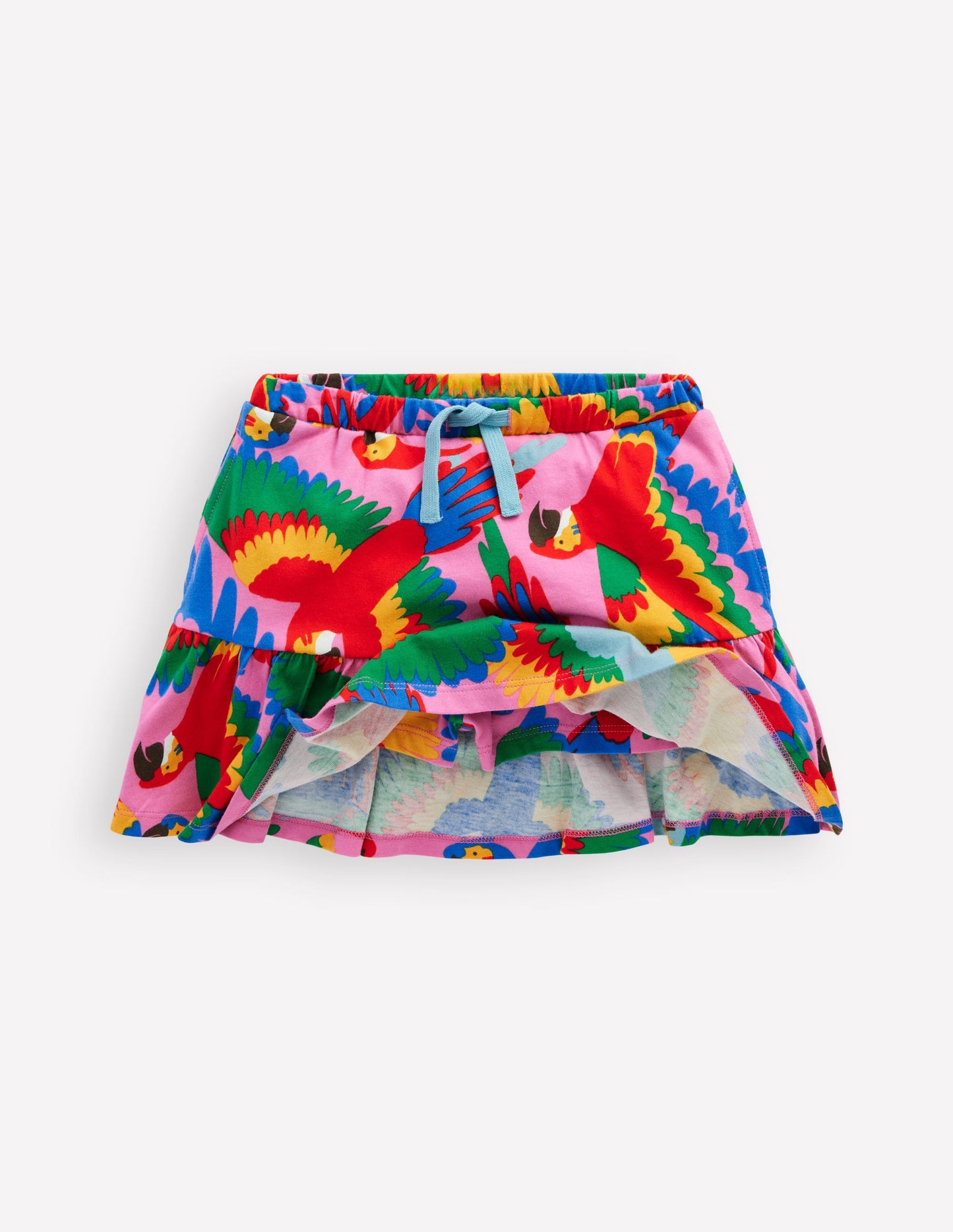 Gestufter Jersey-Skort-Bunt Regenbogen Papagei
