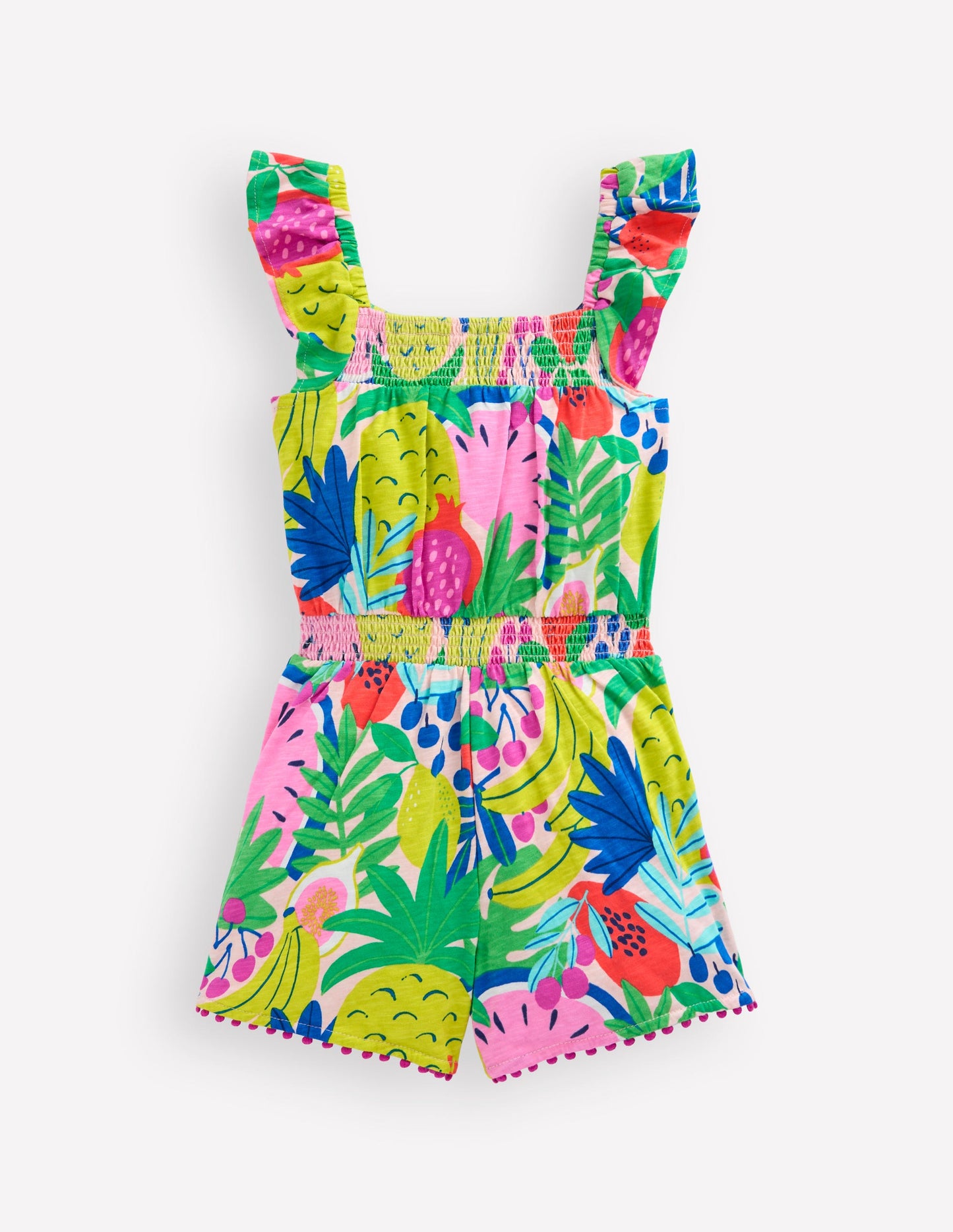 Combishort à pompons Ciara en jersey-Fruit tropical multi