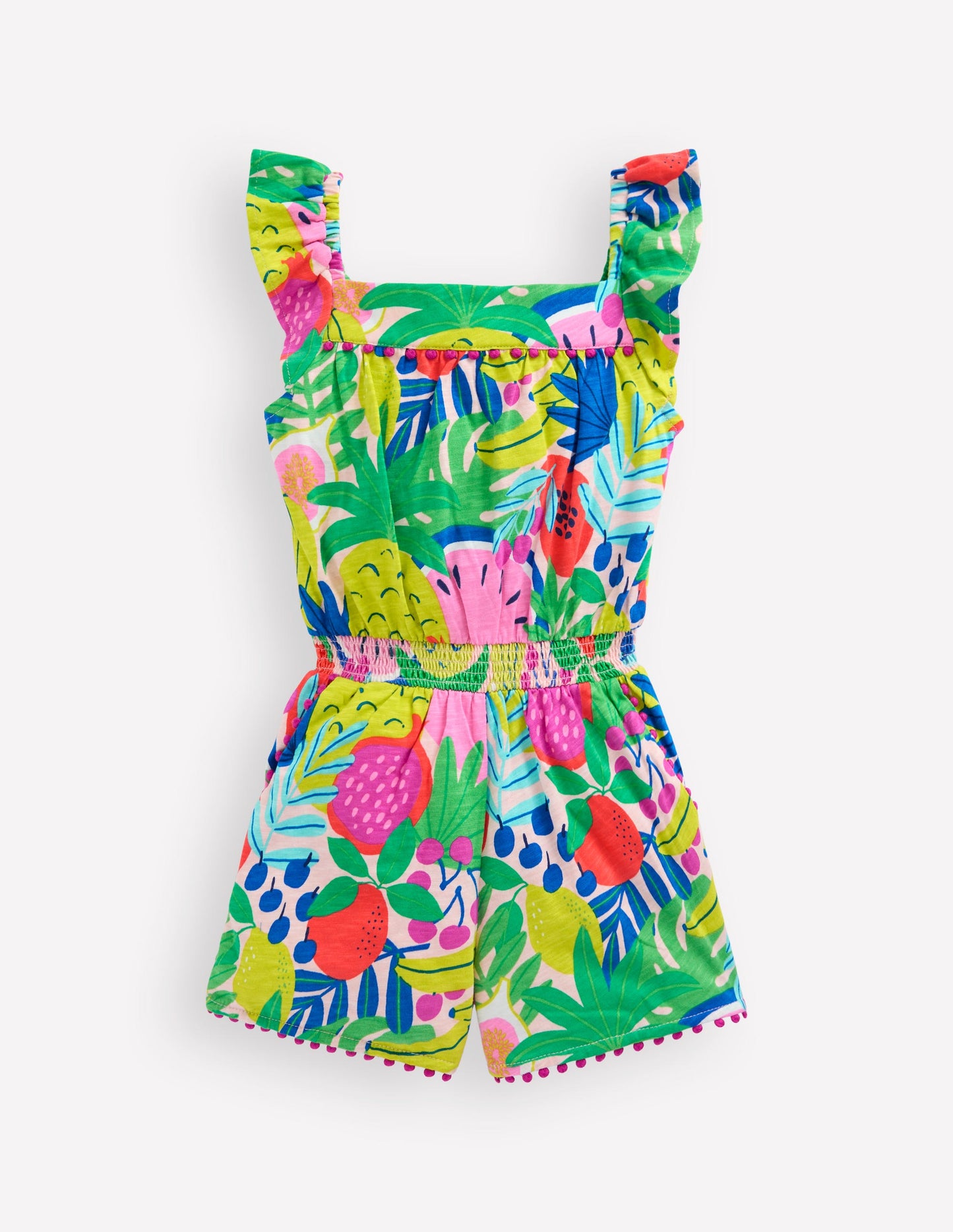 Combishort à pompons Ciara en jersey-Fruit tropical multi