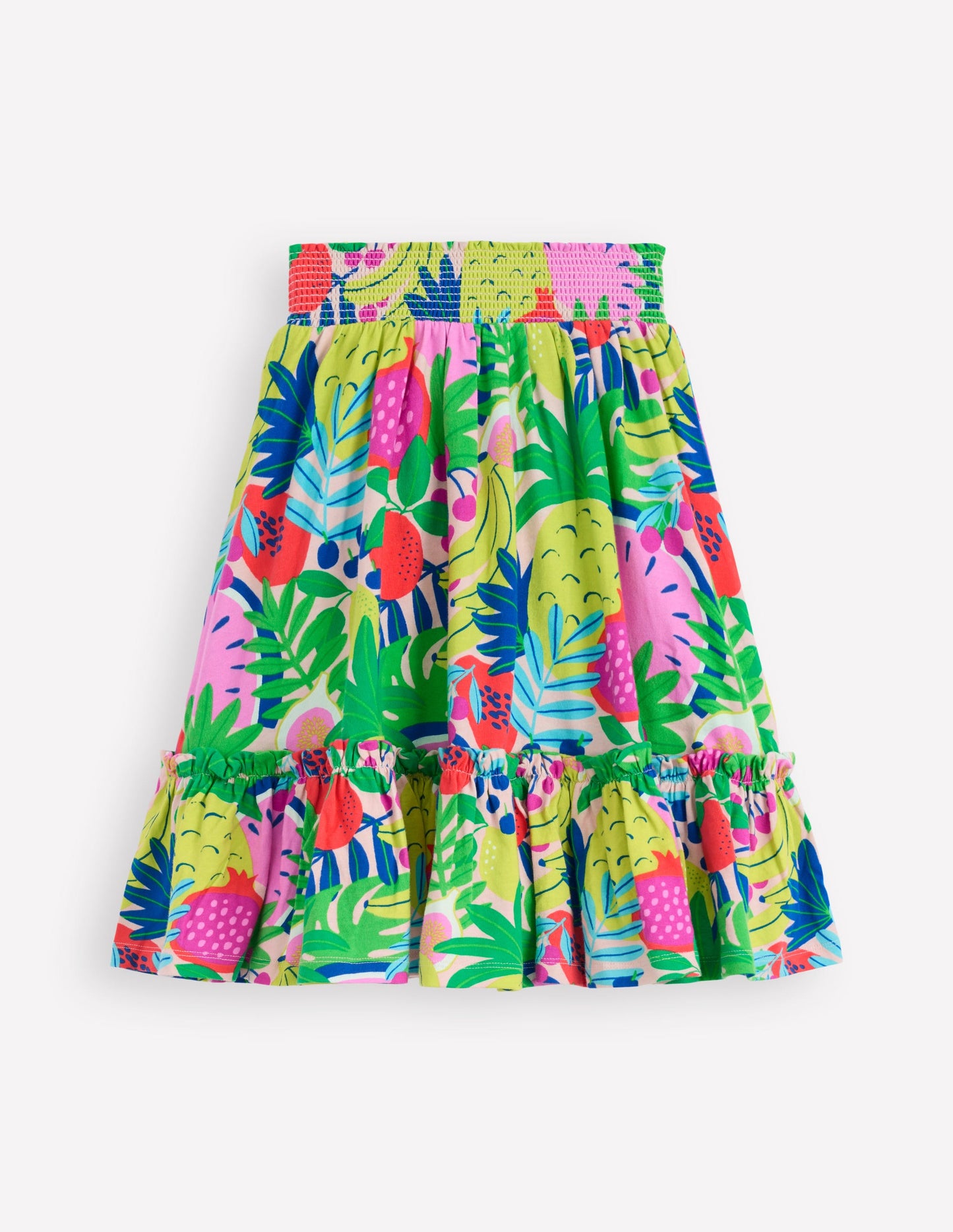 Jupe midi en jersey-Fruit tropical multi