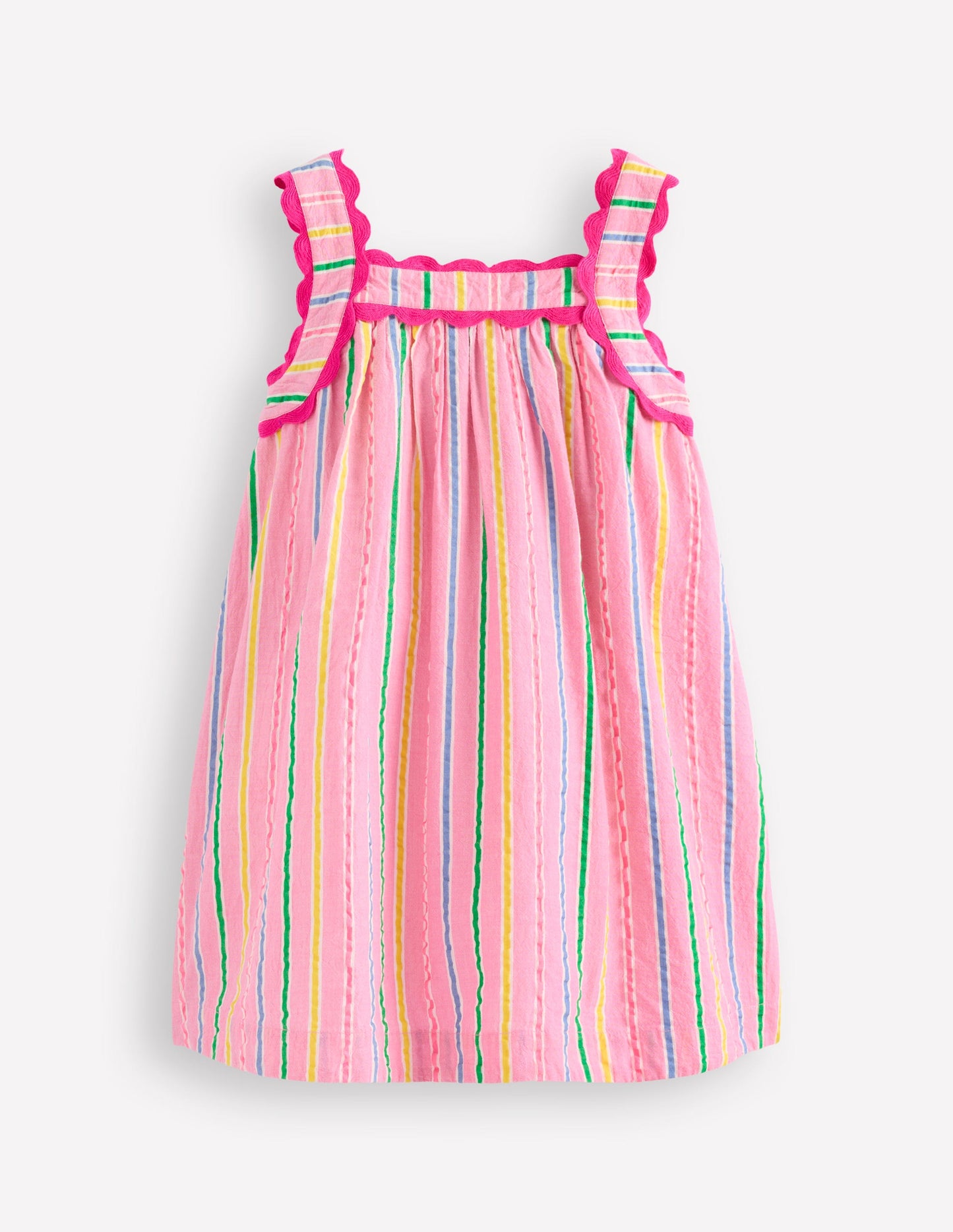 Maribel schwingendes Sommerkleid-Rosa Bunt Streifen