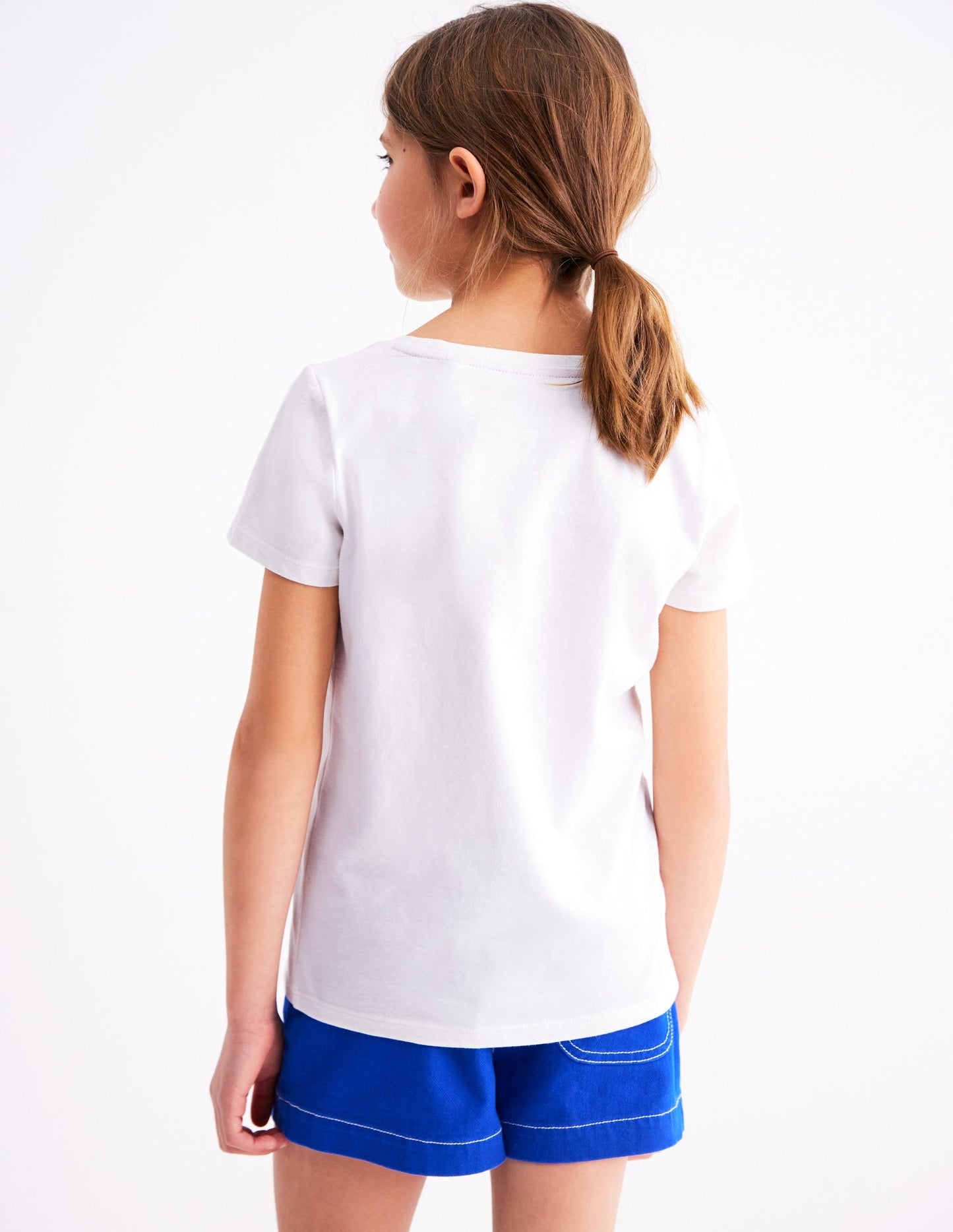 Bay Bouclé-T-Shirt-Weiß Vögel