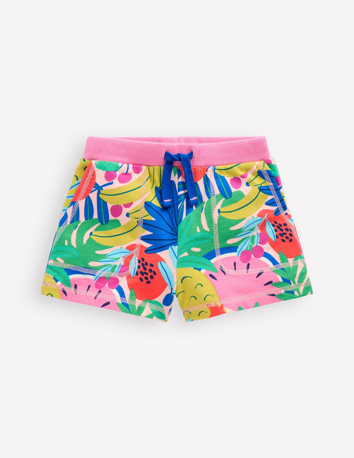 Bedruckte Jerseyshorts-Bunt, Tropische Früchte