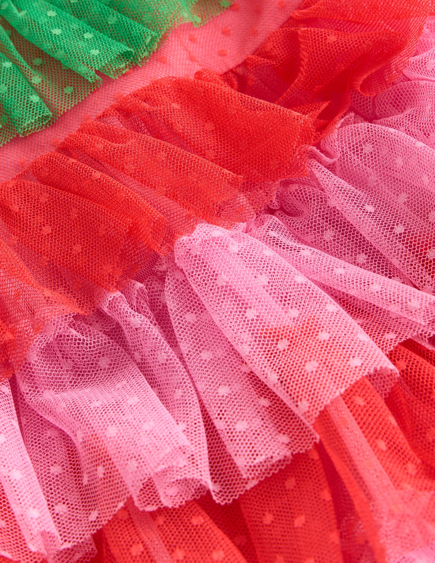Robe fraise en tulle-Rouge/rose