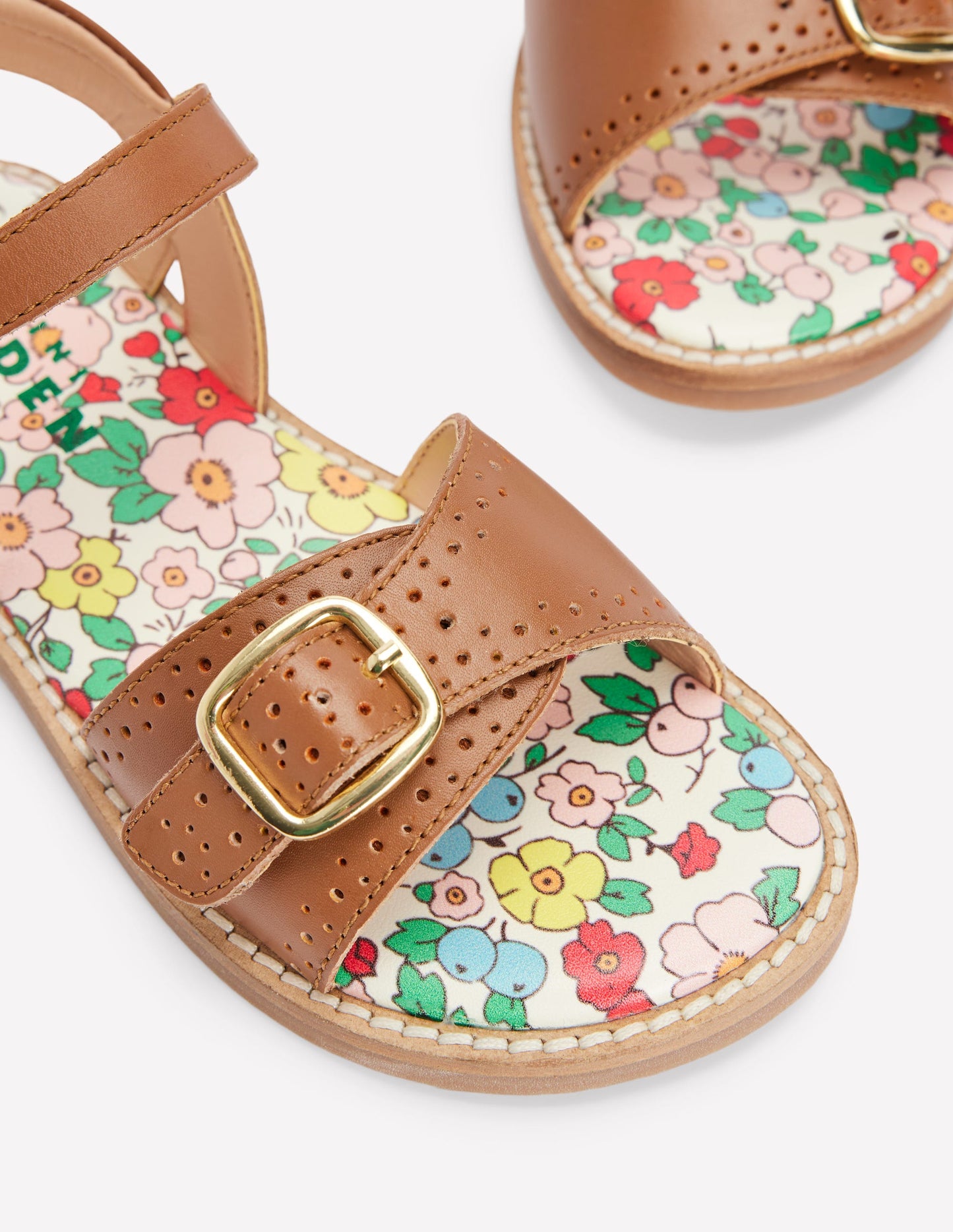 Ledersandalen mit Schnalle-Hellbraun