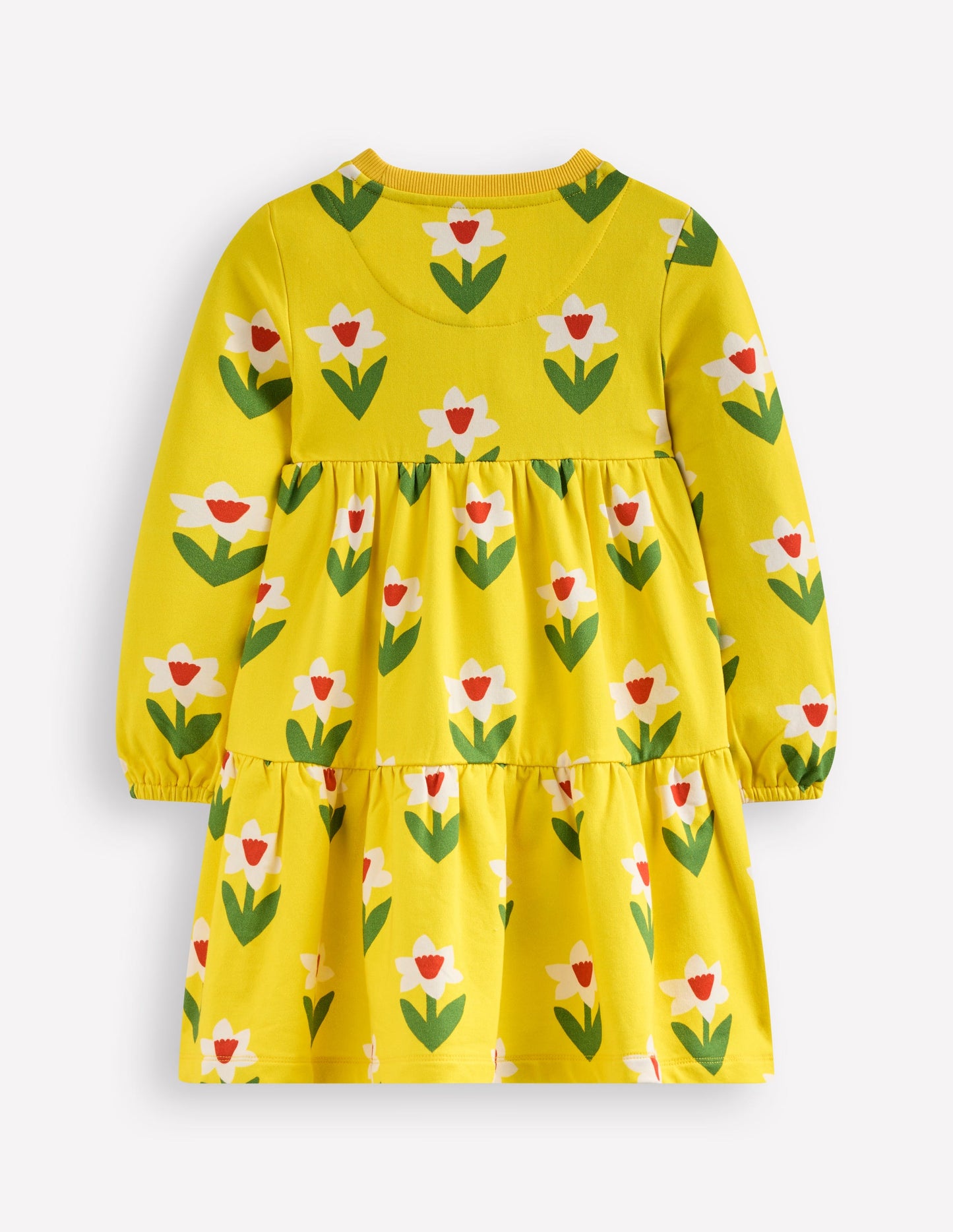 Dixie Gestuftes Sweatshirtkleid-Tropisch Gelb Narzisse