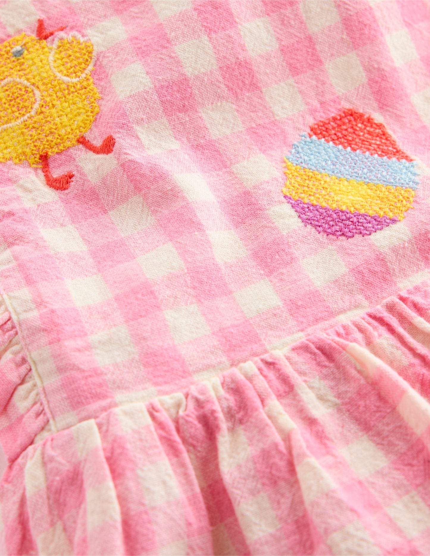 Robe chasuble-Pâques vichy rose